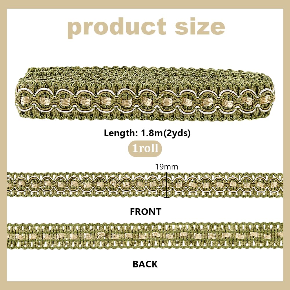 PH PandaHall 12 Iarde 6 Colori Gimp Braid Trim, 19mm Rifinitura in Tessuto per Tappezzeria per Costumi Fai Da Te Artigianato Cucito Tende Paralume per Lampada Da Casa