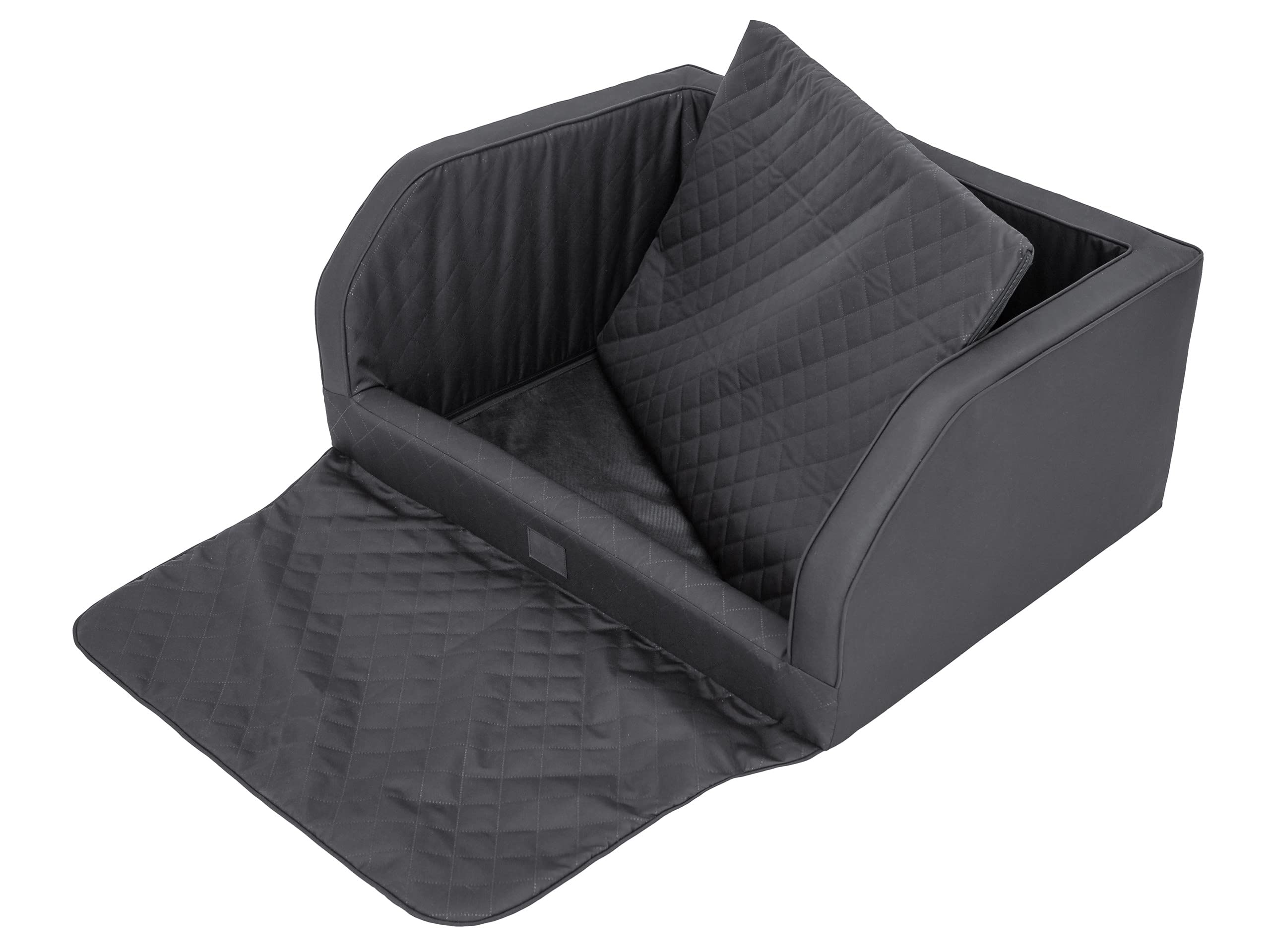 Doggy Asiento de coche para perro, cama protectora para perros medianos y grandes, negro, 92 x 70 x 39 cm