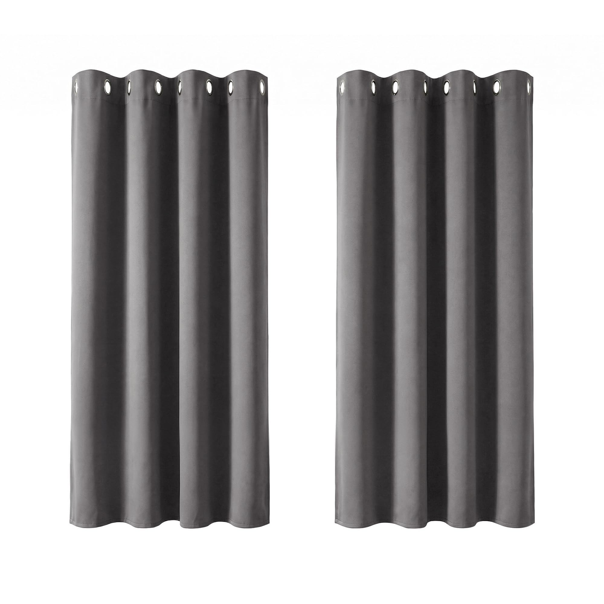 Deconovo Tende Oscuranti per Interni, 2 Pannelli, 117x138 cm, Grigio Chiaro | Termiche Isolanti Caldo e Freddo, Attenuano i Rumori, Moderne ed Eleganti con Occhielli, per Camera e Soggiorno