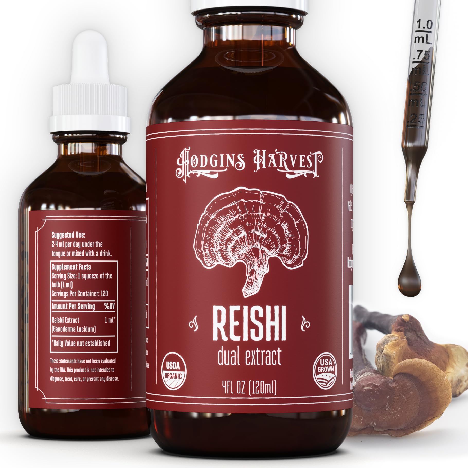 Hodgins Harvest Reishi + Turkey Tail Tincture | Made with Mushrooms Grown On Our Farm in The USA | Dual Extract | Extra-Concentrated (4 fl oz) — Amazon image 10