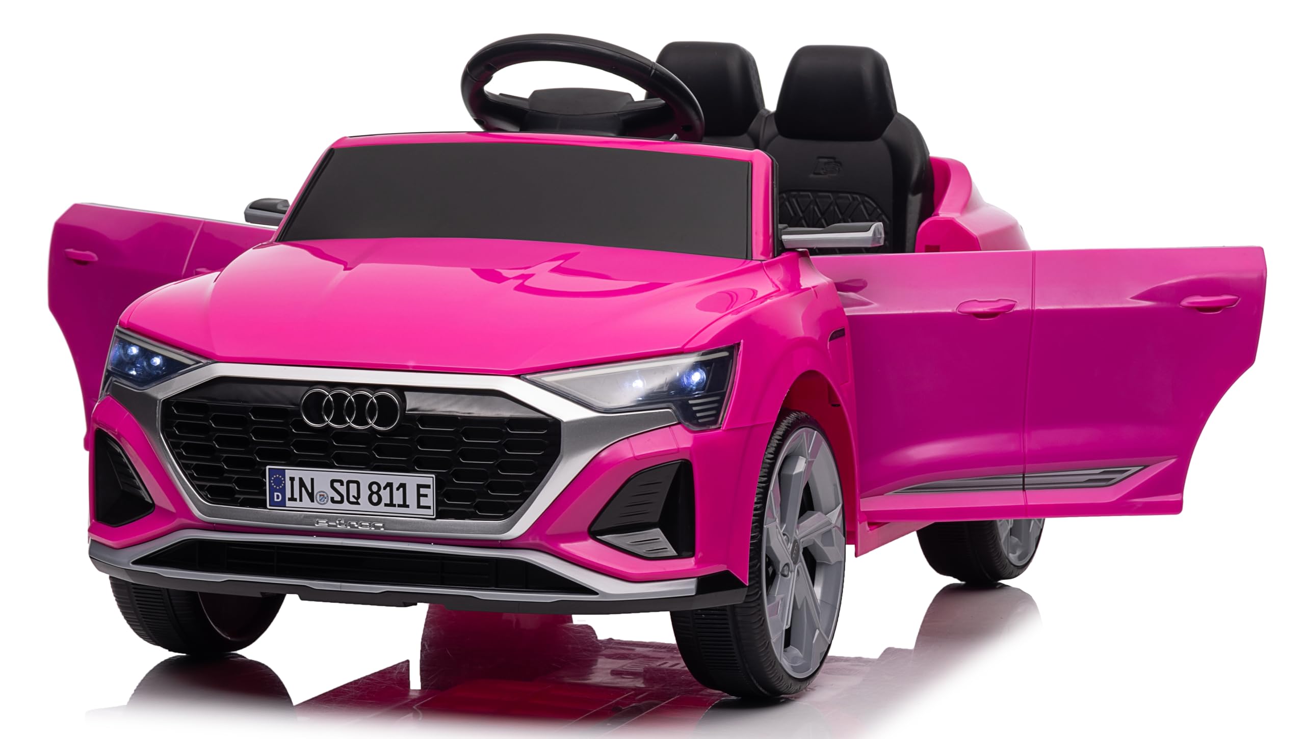 Auto Elettrica per Bambini Audi SQ8 e-tron Sportback Macchina con Licenza Ufficiale 12V Due Potenti Motori Telecomando Cintura di Sicurezza 5 Punti Porte Apribili Luci LED Musica MP3 Rosa