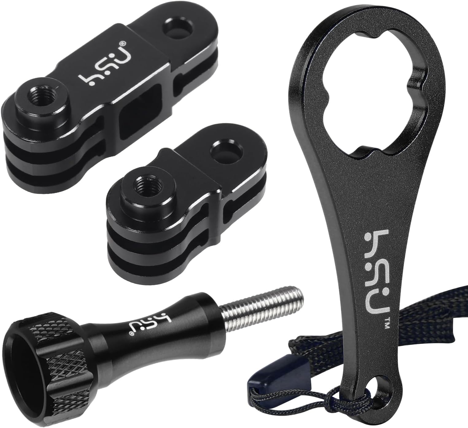 Aluminum Alloy Extension Arm Mount for GoPro, Same Direction Straight Joints Mount for Hero 13/12/11/10/9/8/7/6/5 and Other Action Cameras(Black)