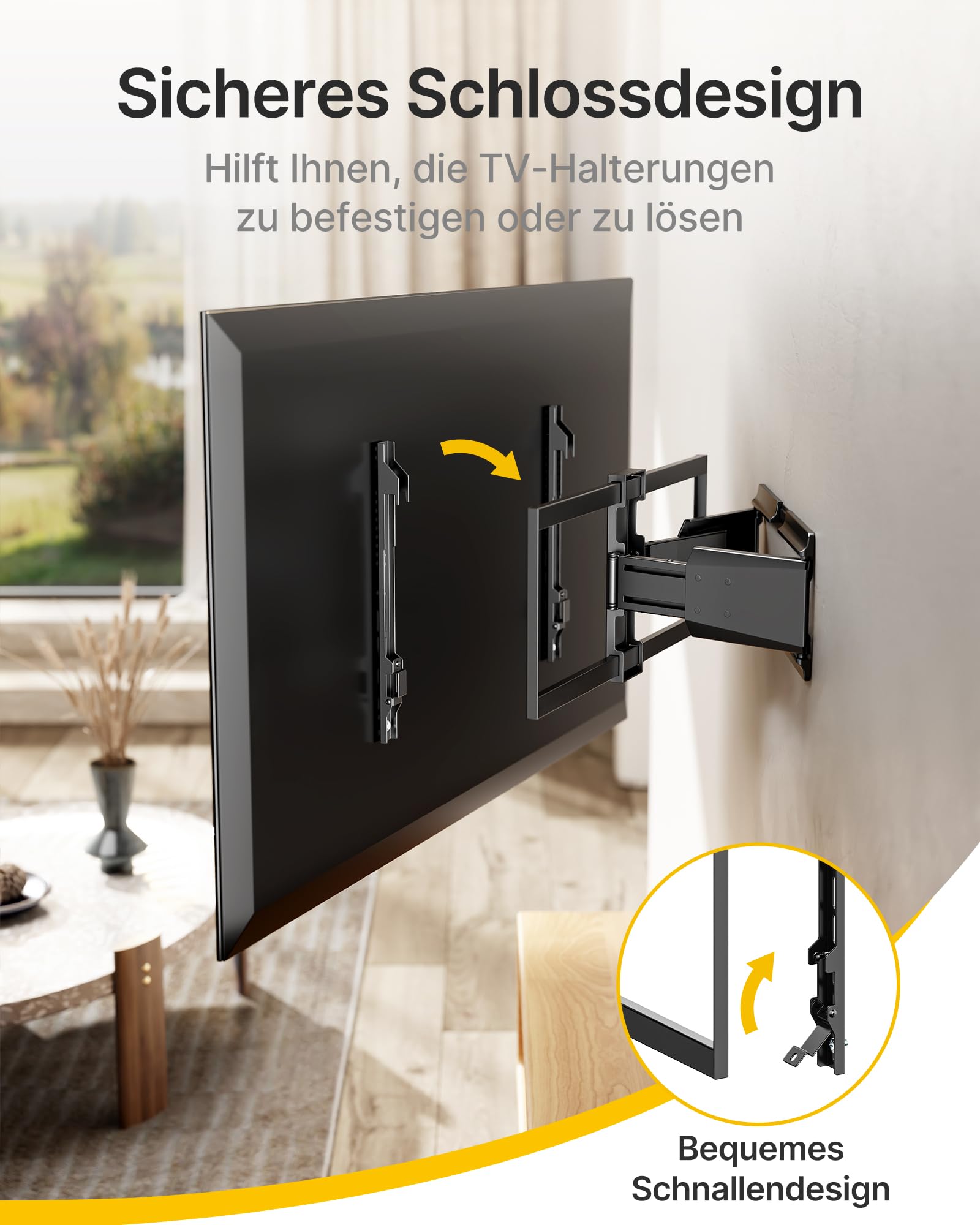 monTEK Hochbelastbare Ultra Slim TV Wandhalterung für 37-90 Zoll Fernseher bis zu 85kg, Schwenk & Neige & Ausziehbare TV Halterung mit Gelenkigen Doppelarmen, MAX VESA 600x400 mm