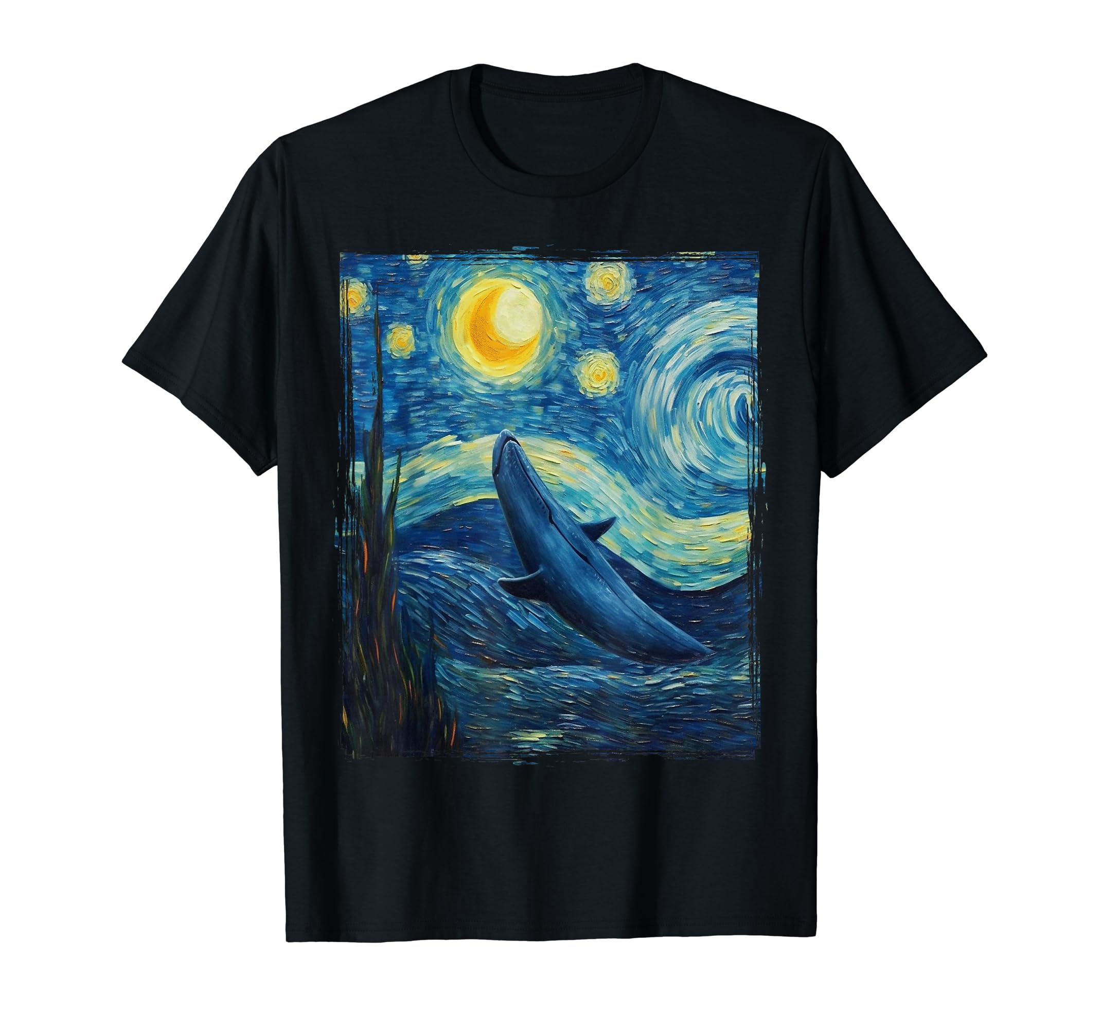 Amazon | クジラ イラスト ゴッホ 生物学 科学 海の生き物 Tシャツ | T