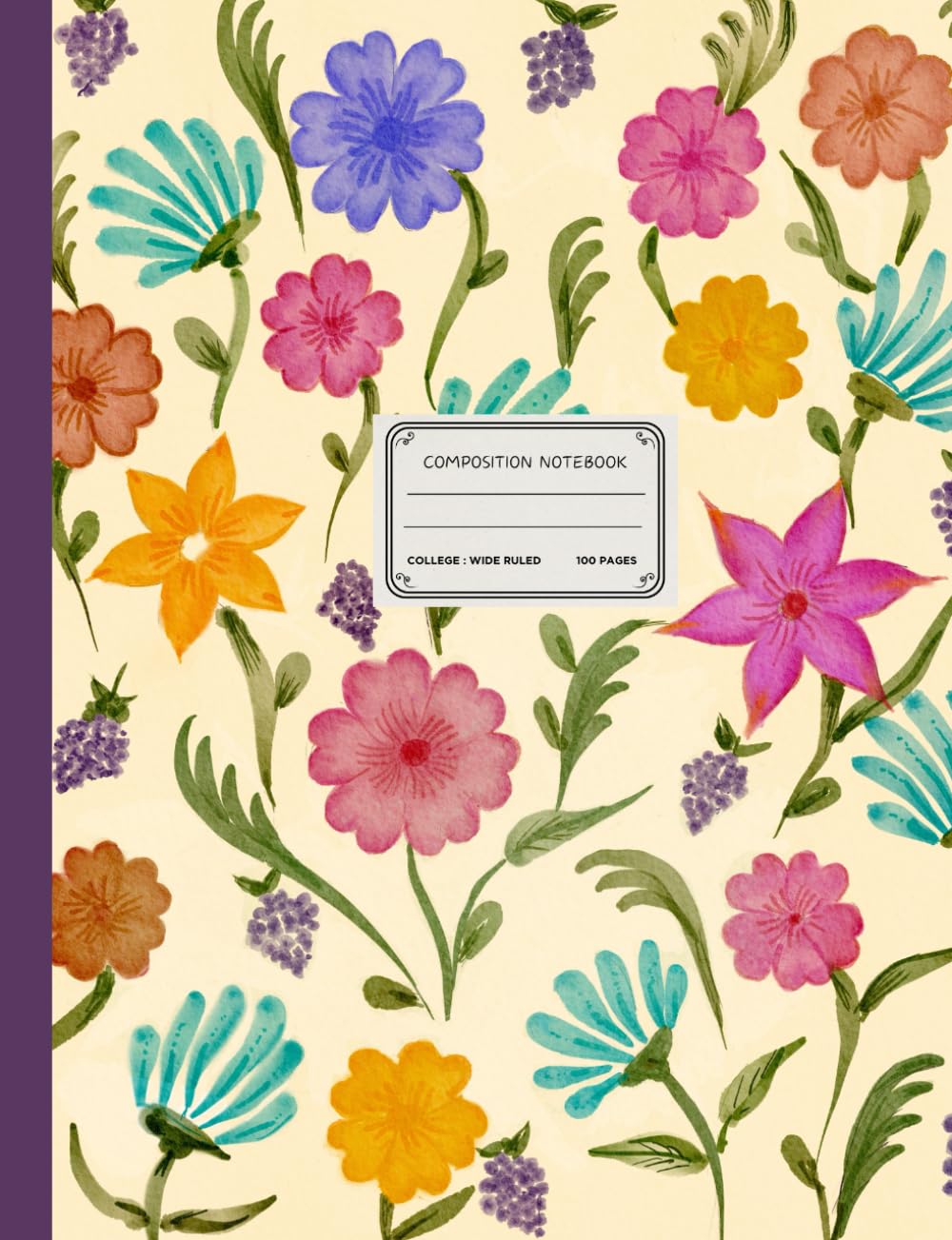 Composition notebook college ruled:: Asthetic Floral Design | Writing Journal Perfect for Nature & Art Lovers | 100 sheets, 7.44 × 9.69.