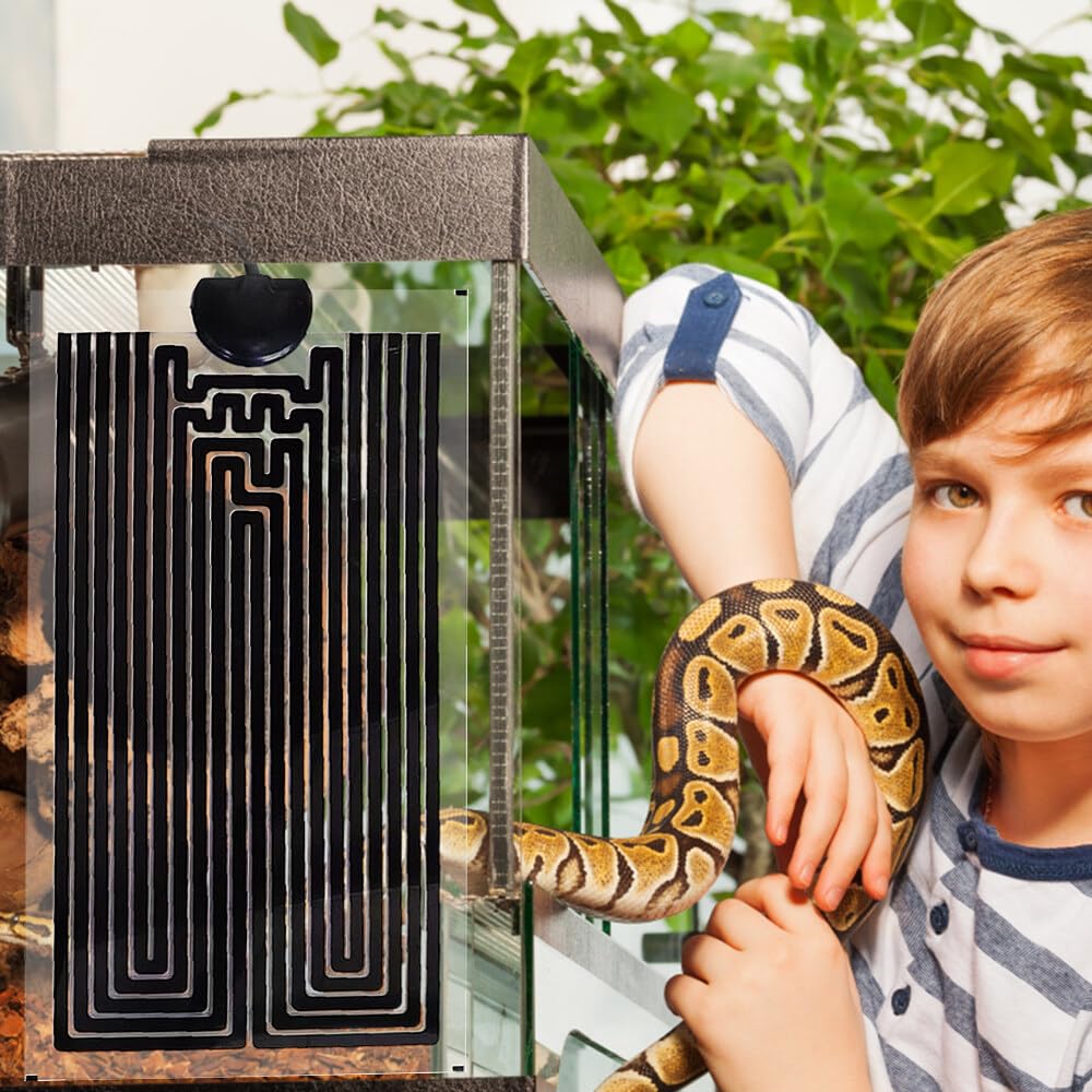 Tapis Chauffant Reptile, 14W Tapis Chauffant Terrarium Réglable avec Contrôle De La Température, Tapis Chauffant pour Terrarium pour Reptiles, Tortue, Serpents, Lézard, Gecko (28 * 15cm)
