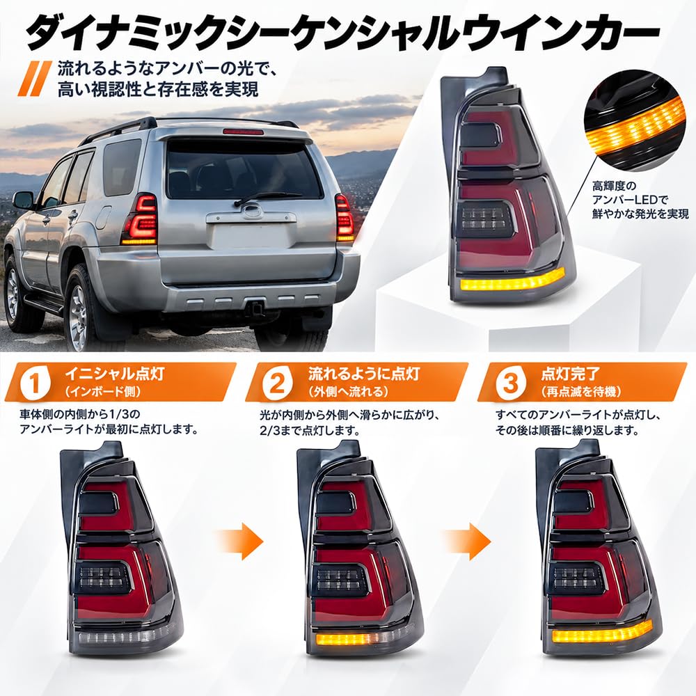 Amazon | HCMOTIONZハイラックスサーフ 210 215 系 テールランプ