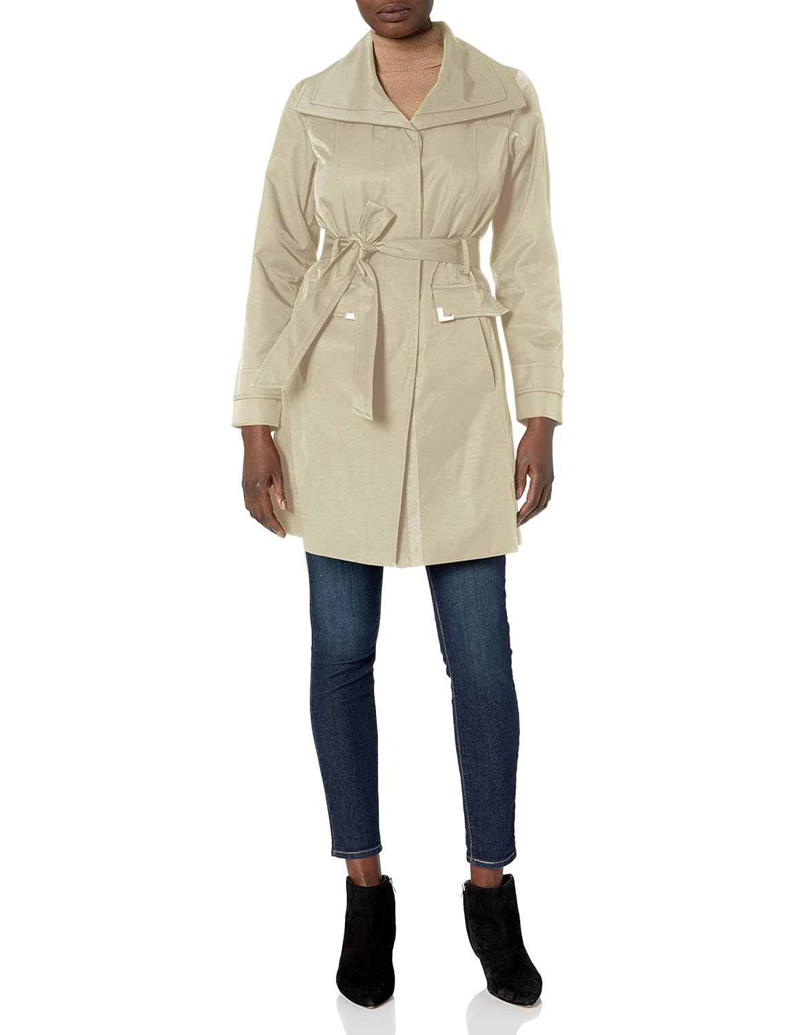 Jones New York Womens Belted Trench Coat