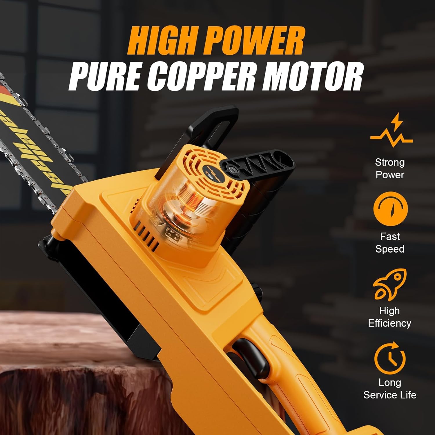 12" Electric Chainsaw Cordless, 20V Battery Powered Cordless Chain Saw, Chainsaw with 4.0Ah Lithium ion Battery and Charger