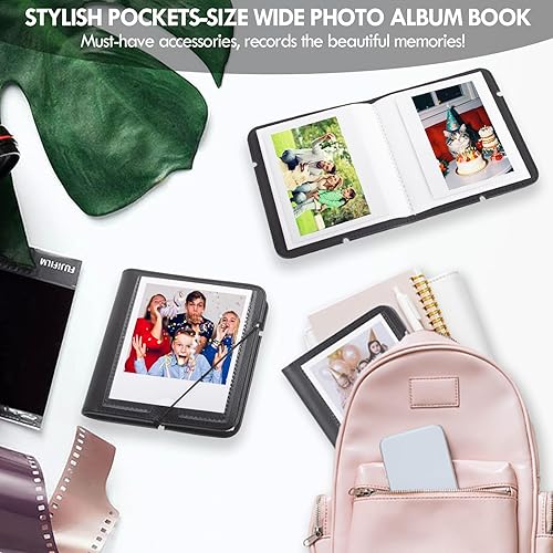Miniatura 7 de Álbum de fotos pequeño y elegante para cámara instantánea Instax, 28 bolsillos retro álbum de fotos se adapta a Fujifilm Instax Wide 400300200para