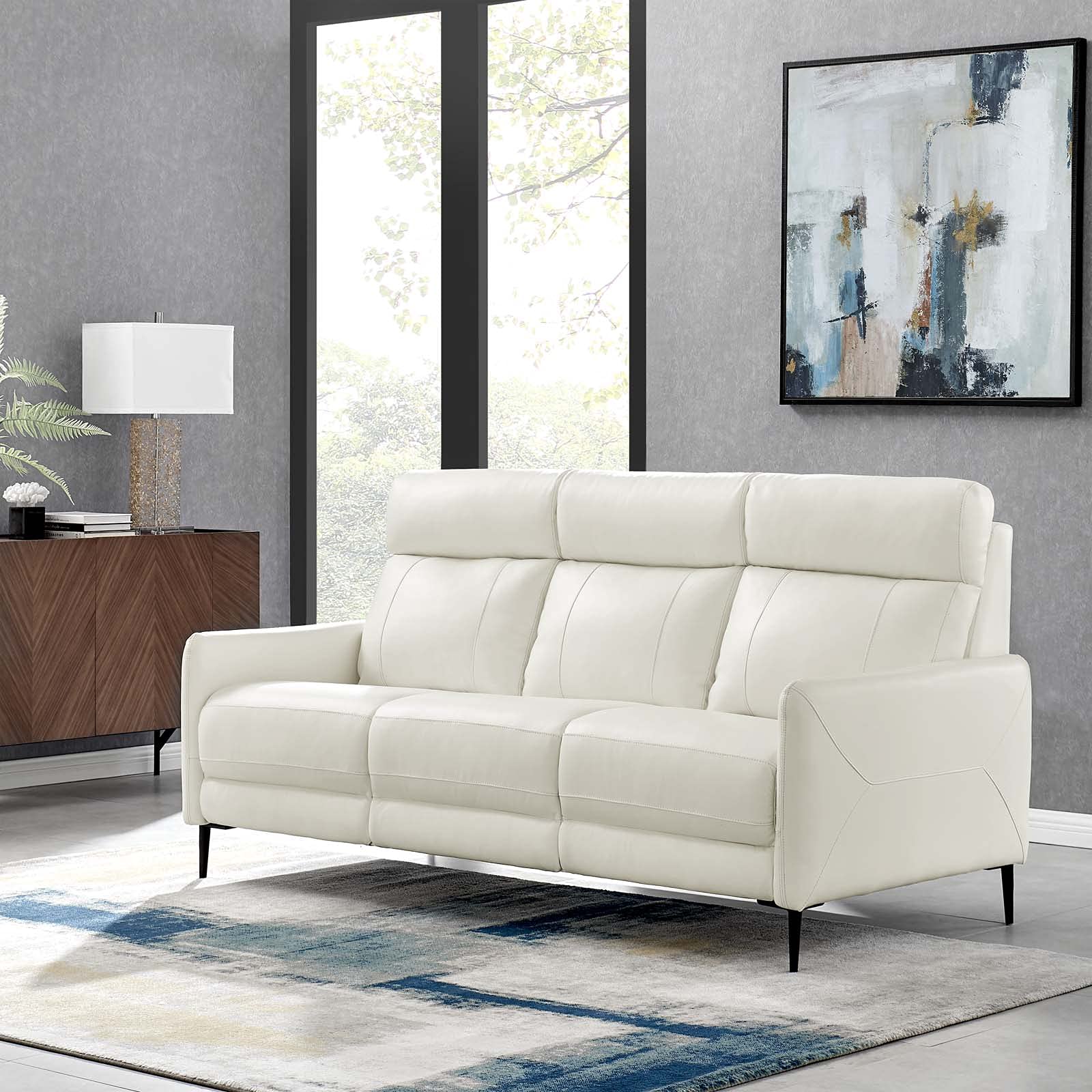 Amazon.com: Modway EEI-4561-WHI Huxley Leather Sofa, White : Home