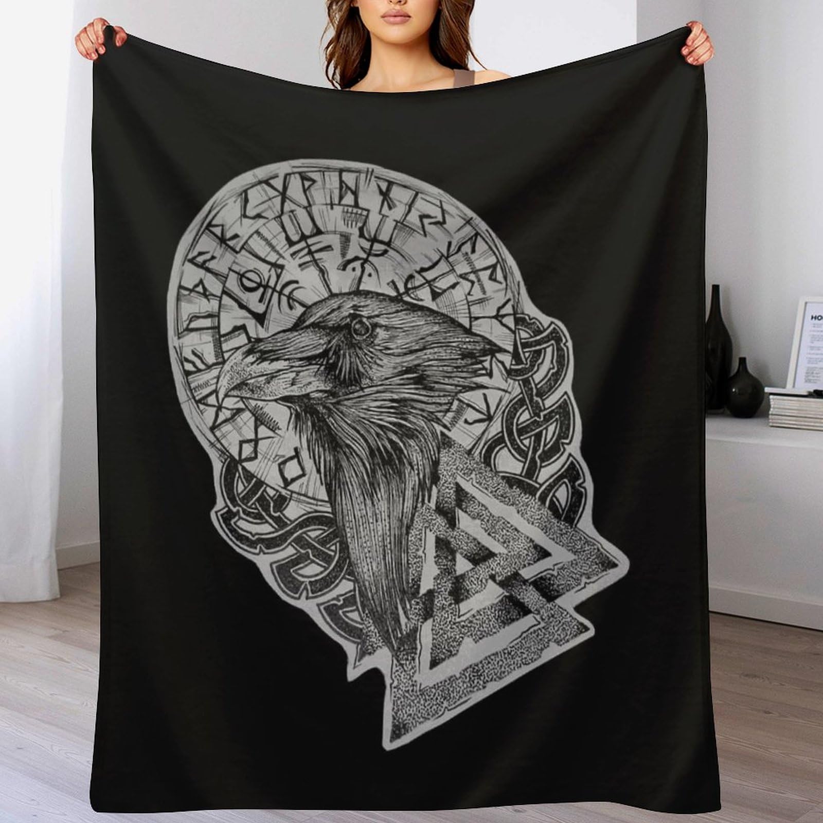 Flannel légère super douce imprimé Viking pour cocooning sur canapé