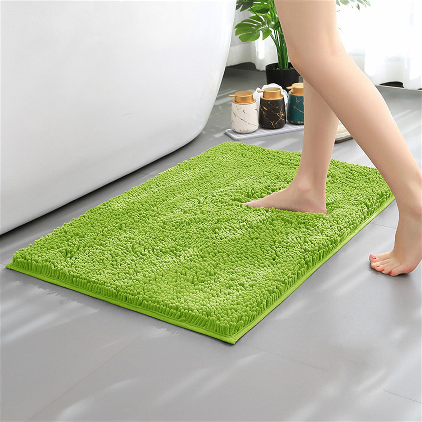 H.VERSAILTEX Alfombras de Baño Tapetes de Baño Antideslizantes de Chenille Alfombra Corredor de Baño 47x17 pulgadas Extra Suaves y Absorbentes Alfombras Peludas Lavables de Secado Rápido Tapetes de