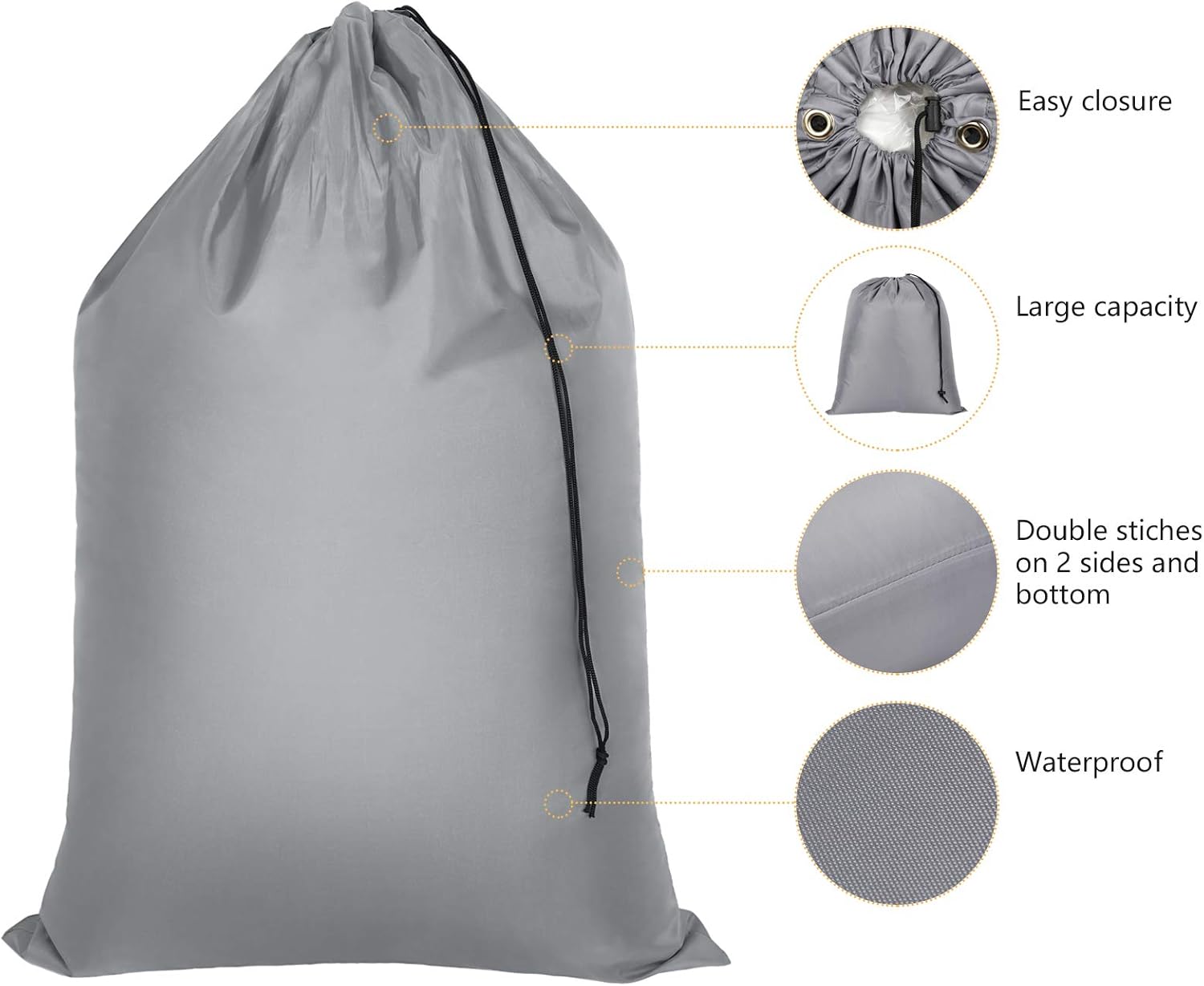 Shappy 6 Pcs Heavy Duty Large Laundry Bags Travel Nylon Laundry Bag with Drawstring 30 x 40, 24 x 36 inch, 22 x 28 inch Machine Washable Dirty Clothes Organizer Easy Fit a Hamper Basket