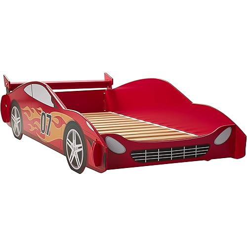 Legare Children's Race Car Standard Bed Frame for Kids, Twin