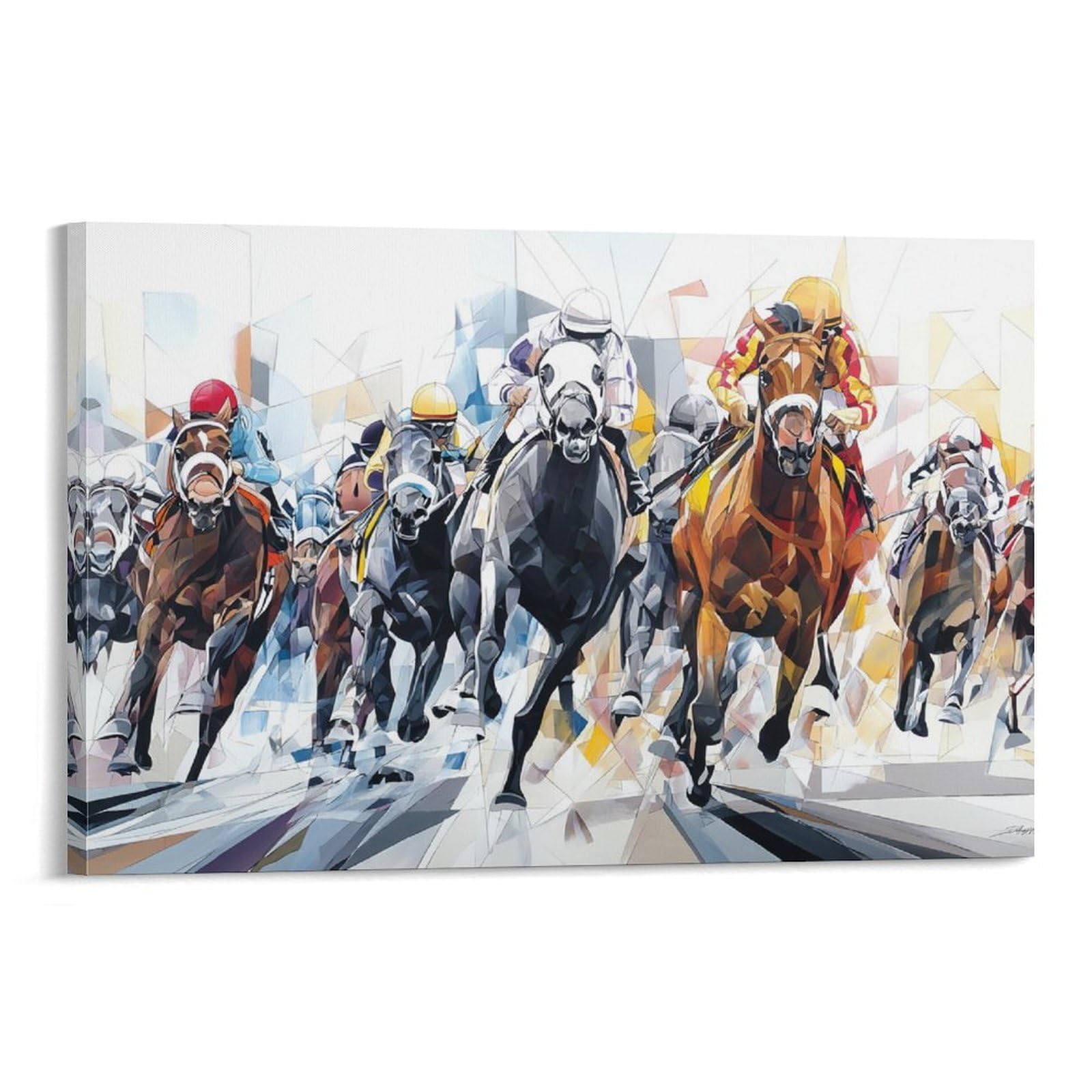 Shunxifq Horse Racing Print, Canvas Wall Art, Pictures For Living Room And Bedroom, Prints For Special Occasions 08X12inch(20X30cm)