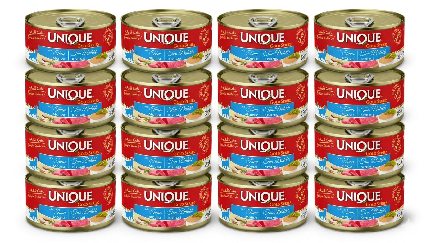 Unique Gold Series Yetişkin Kedi Konserve Yaş Mama Ton Balıklı 85 gr Sos İçinde Parça Etli Tahılsız 12 Adet