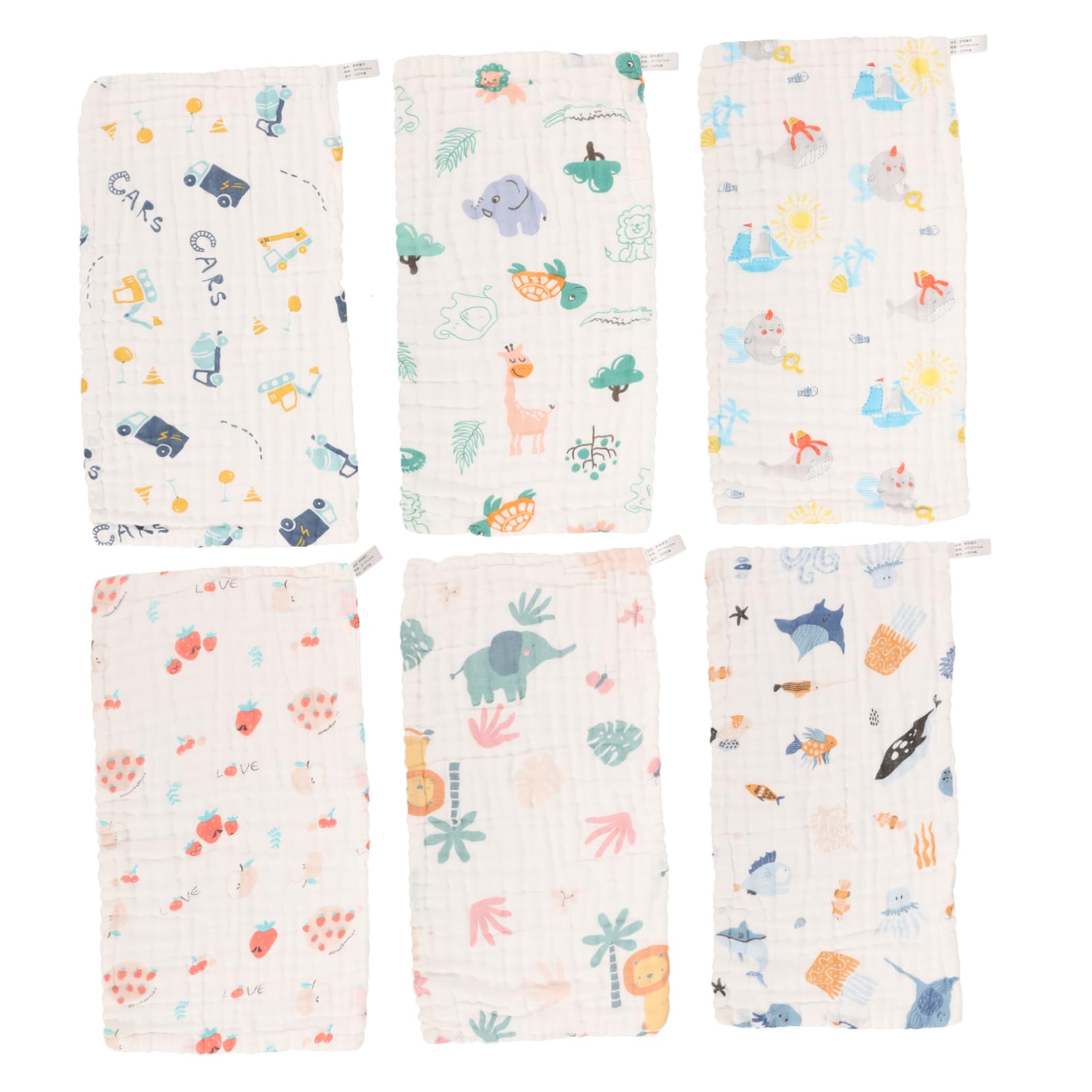 Panno Pappa Ragazzo Ragazza Assorbente 6 Pezzi 25x50 Cm Cotone Bianco | Riutilizzabile, Lavabile in Lavatrice, Asciugabile in Asciugatrice, per Festa Nascita e Compleanno