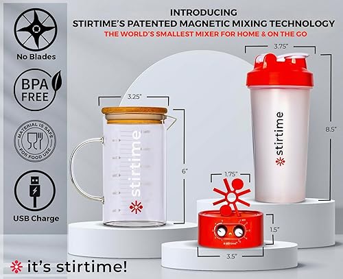 Miniatura 4 de Mezclador magnético portátil recargable para proteína en polvo, fórmula para bebés, airea vino, seguro para niños, sin cuchillas afiladas, sin