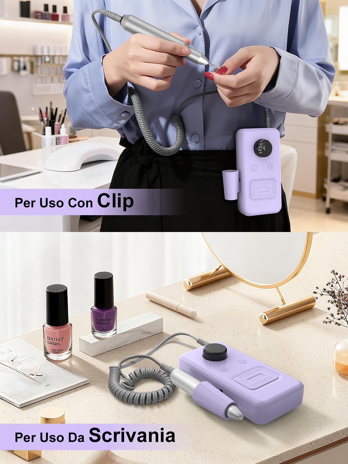COPPA Fresa per Unghie Professionale, NDK106 Lima Elettrica per Unghie con 12 Punte 31 Bande, 45000 RPM Velocità Regolabile & 2 Direzioni Nail Drill Kit per Rimozione Gel/Smalto, Casa & Salone