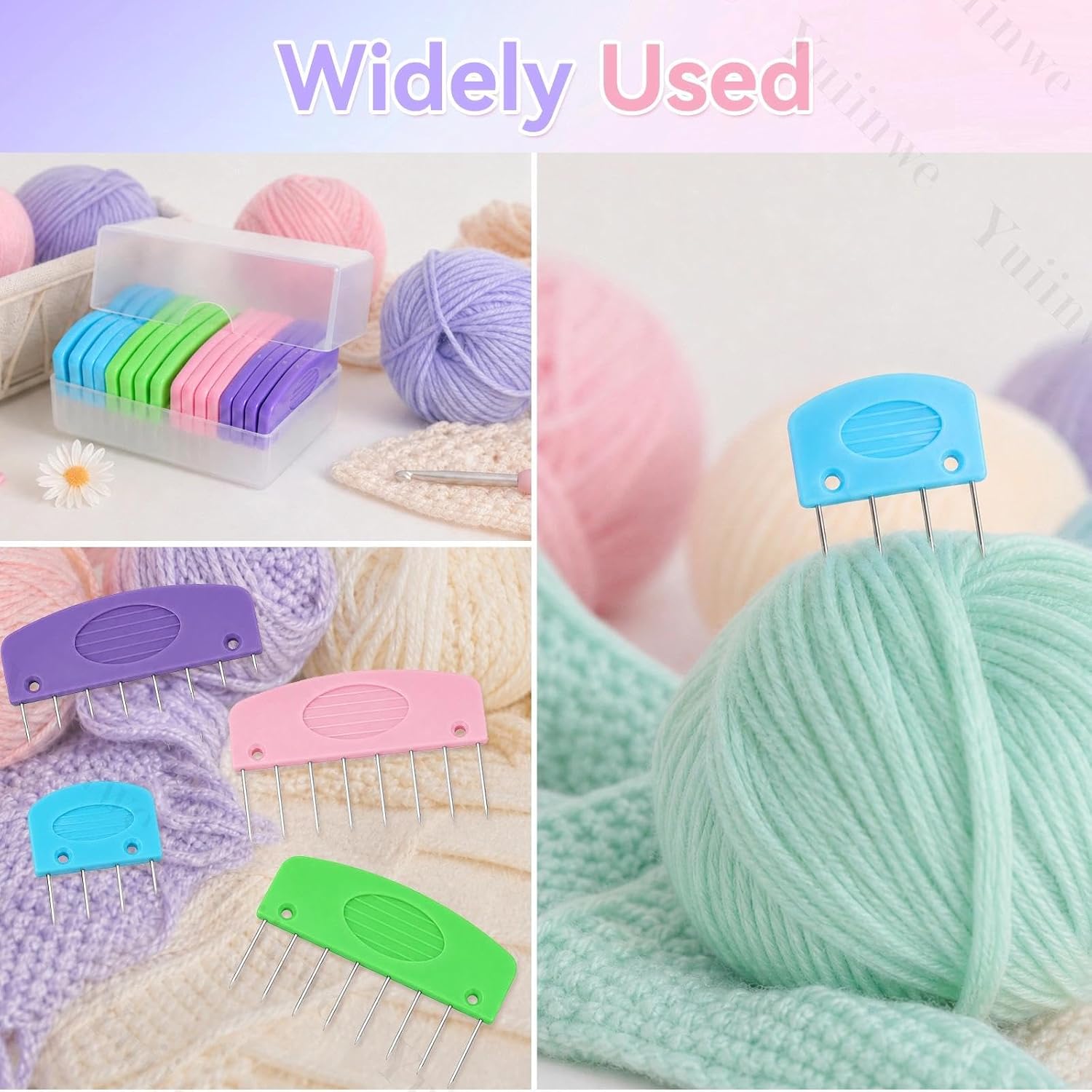 Yuiinwe Knit Blocking Pins Kit 20Pcs, Color Blocking Combs for Knitting