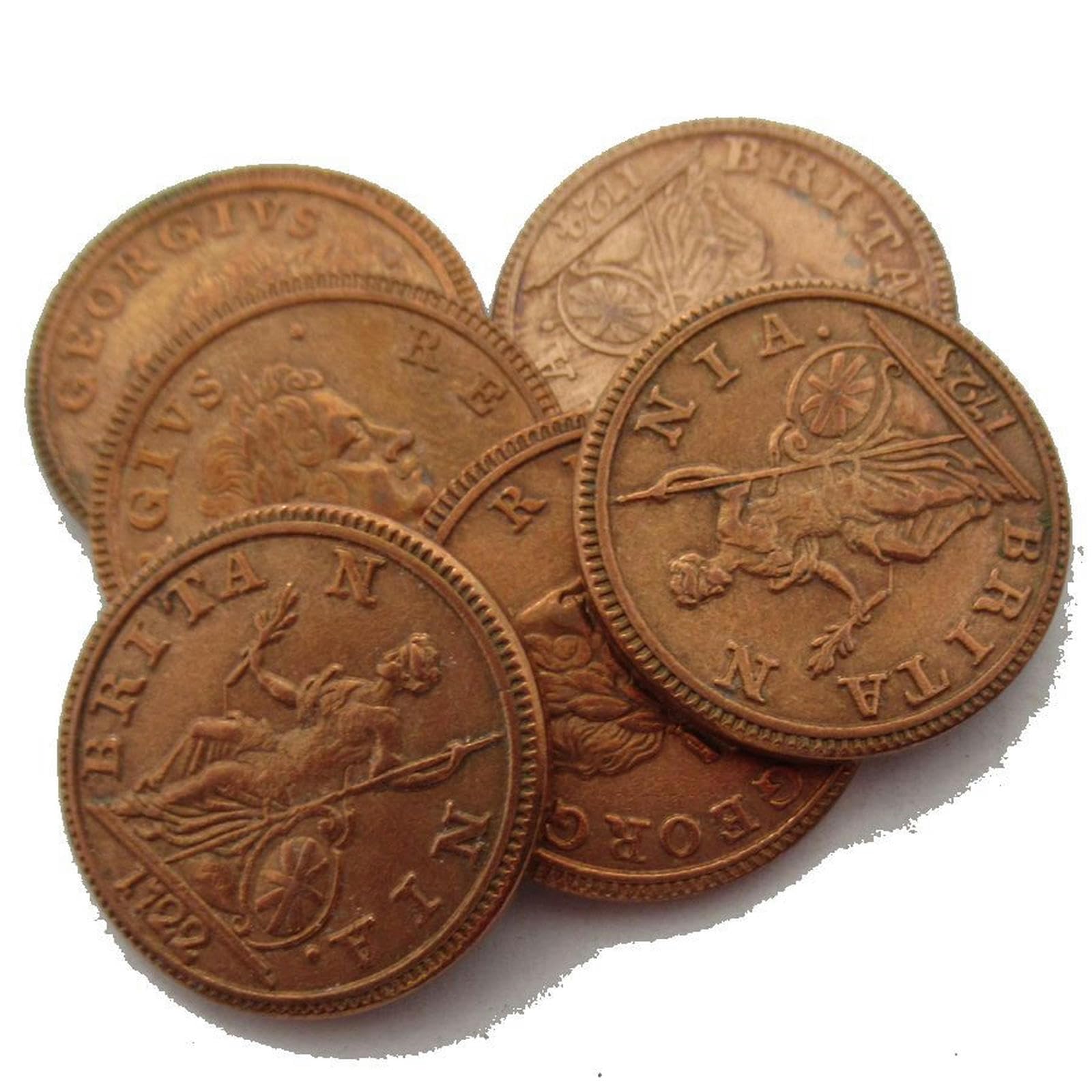Moneda Conmemorativa de Material de Cobre de artesanía Antigua del Reino Unido George 1719-1724 - 6 Combinaciones