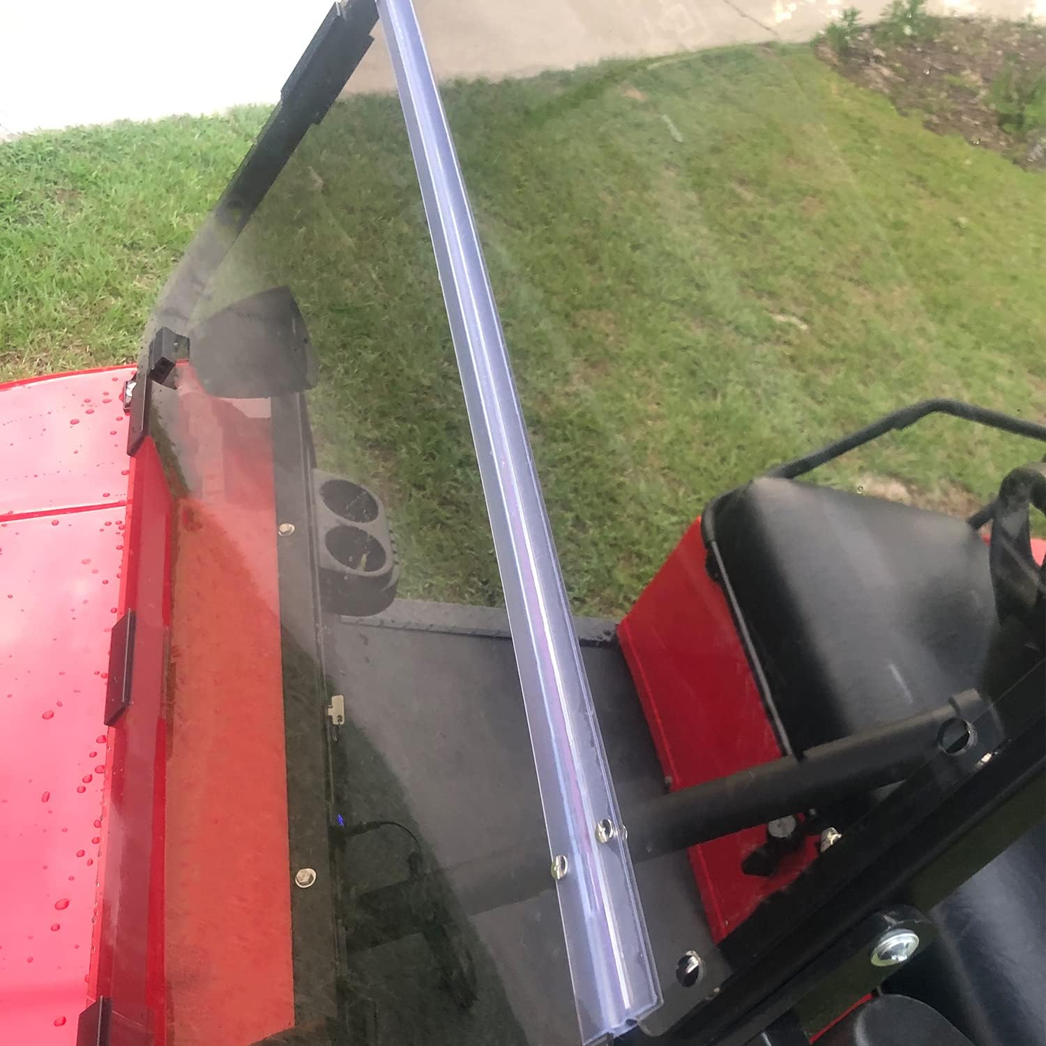 ECOTRIC Tinted Windshield Compatible with 2000.5 to Current Club Car DS Golf Cart Smoke Style Windshield Approximate Dimensions 40"W X 36.5"H Fold Down