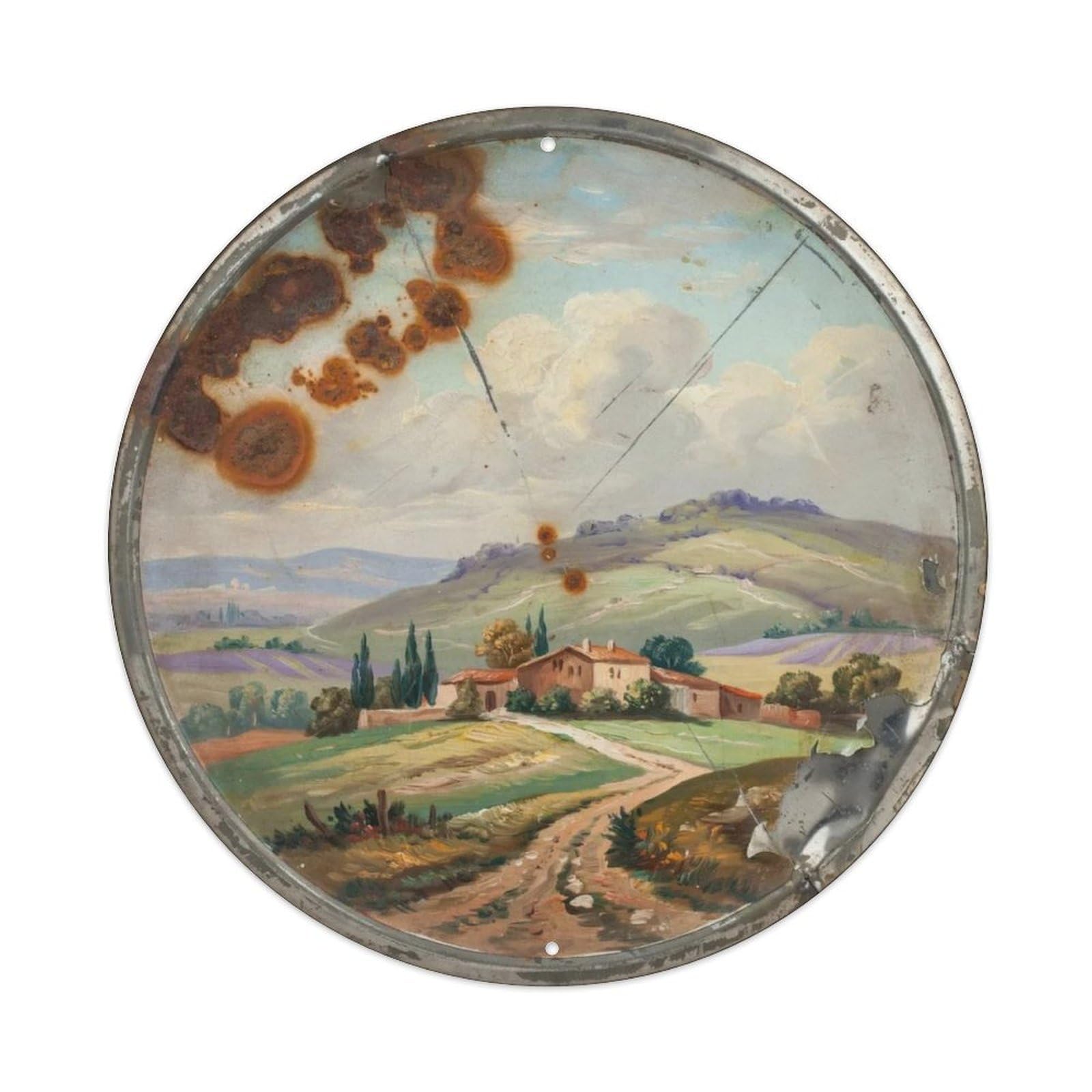 French Oil Painting Style. Metal Tin Sign Plaque
