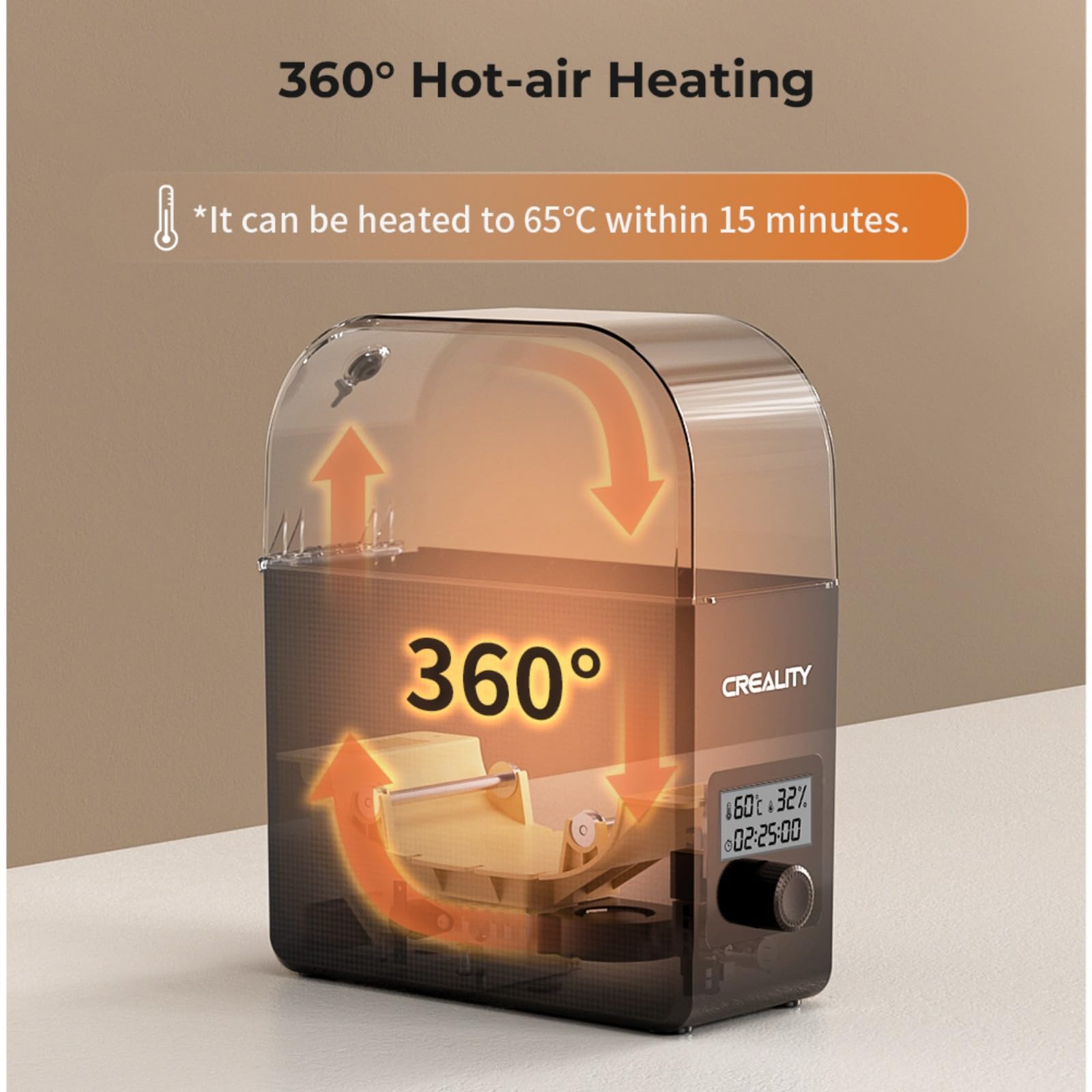 Creality Filament Dryer, Essiccatore Filamento 360° Riscaldamento per PLA PETG ABS TPU 1,75/2,85 mm (Dryer Box Pro)