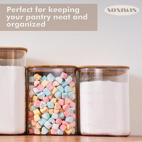 Miniatura 4 de Recipientes grandes de almacenamiento de alimentos de vidrio de 1.2 galones (148 onzas), recipientes de almacenamiento de boca ancha con tapas