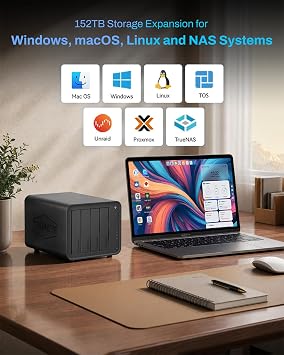 TERRAMASTER D8 Hybrid 2 HDD NVMe Enclosure - 4 HDD + 4 NVMe SSD, USB 3.2 Gen 2 10Gbps Type-C USB Storage, 8 Individual Disks Supported, Plug and Play (Diskless)