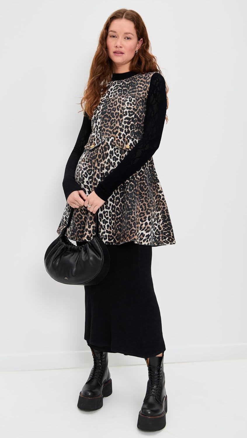 Ganni Women's Print Denim Flounce Mini Dress - Image 3