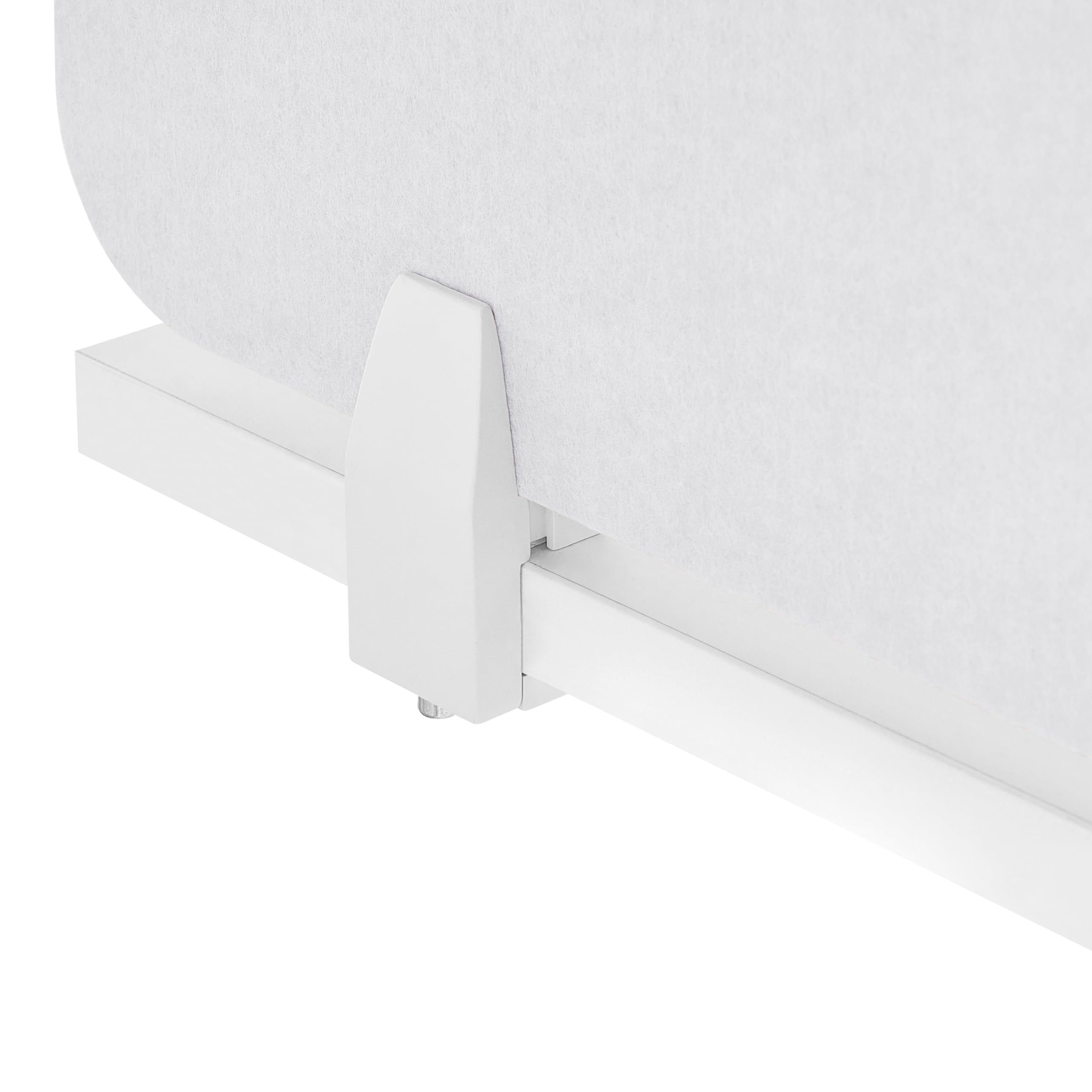 Beliani Schreibtisch Trennwand Akustik Polster cremeweiß 180 x 50 cm Schallschutz Split