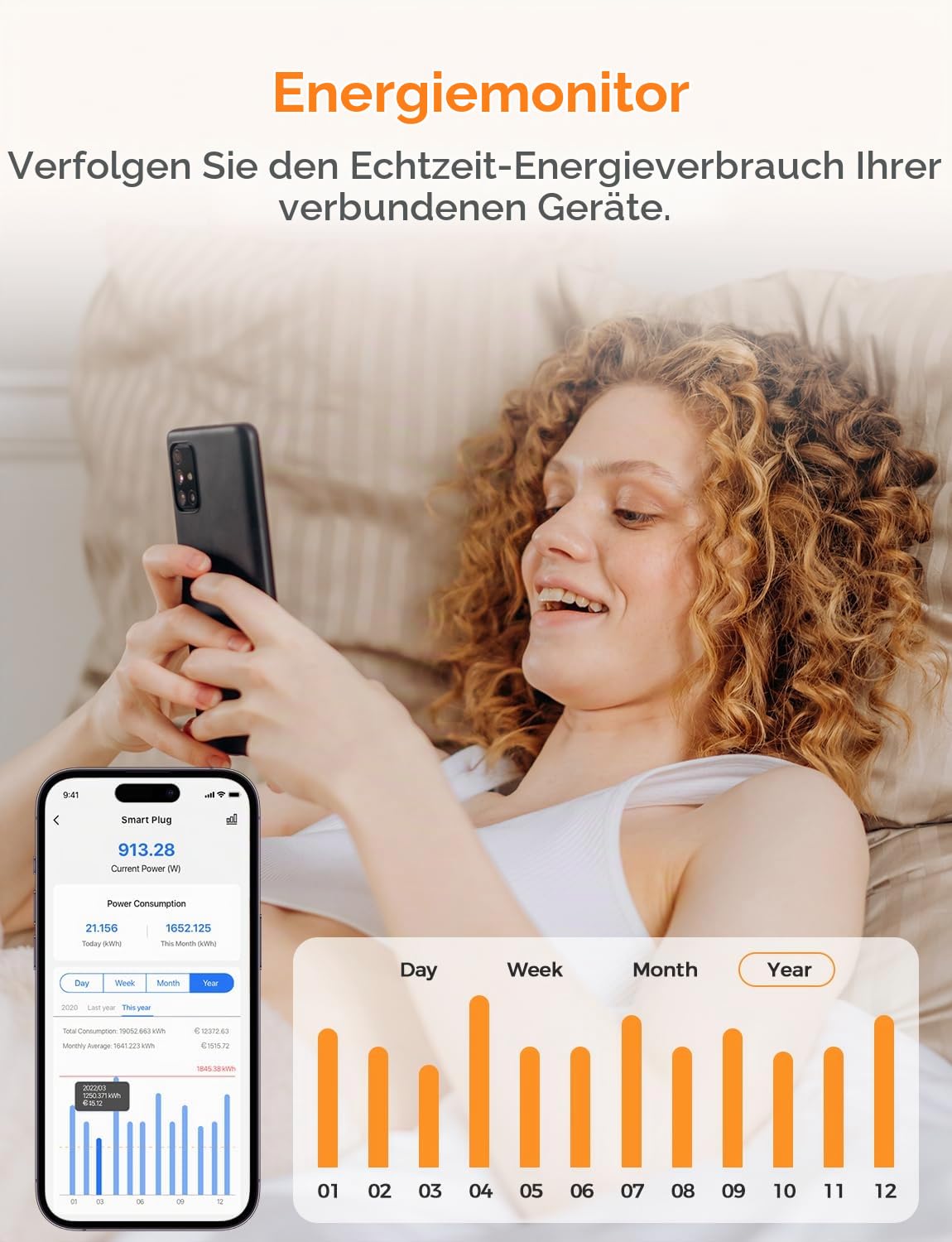 Refoss WLAN Steckdose funktioniert mit Apple HomeKit, Zeitschaltuhr Steckdose mit Verbrauchsmessung, Smart Steckdose mit Fernbedienung, Stromzähler Balkonkraftwerk, mit Alexa, Google, 4 Stück