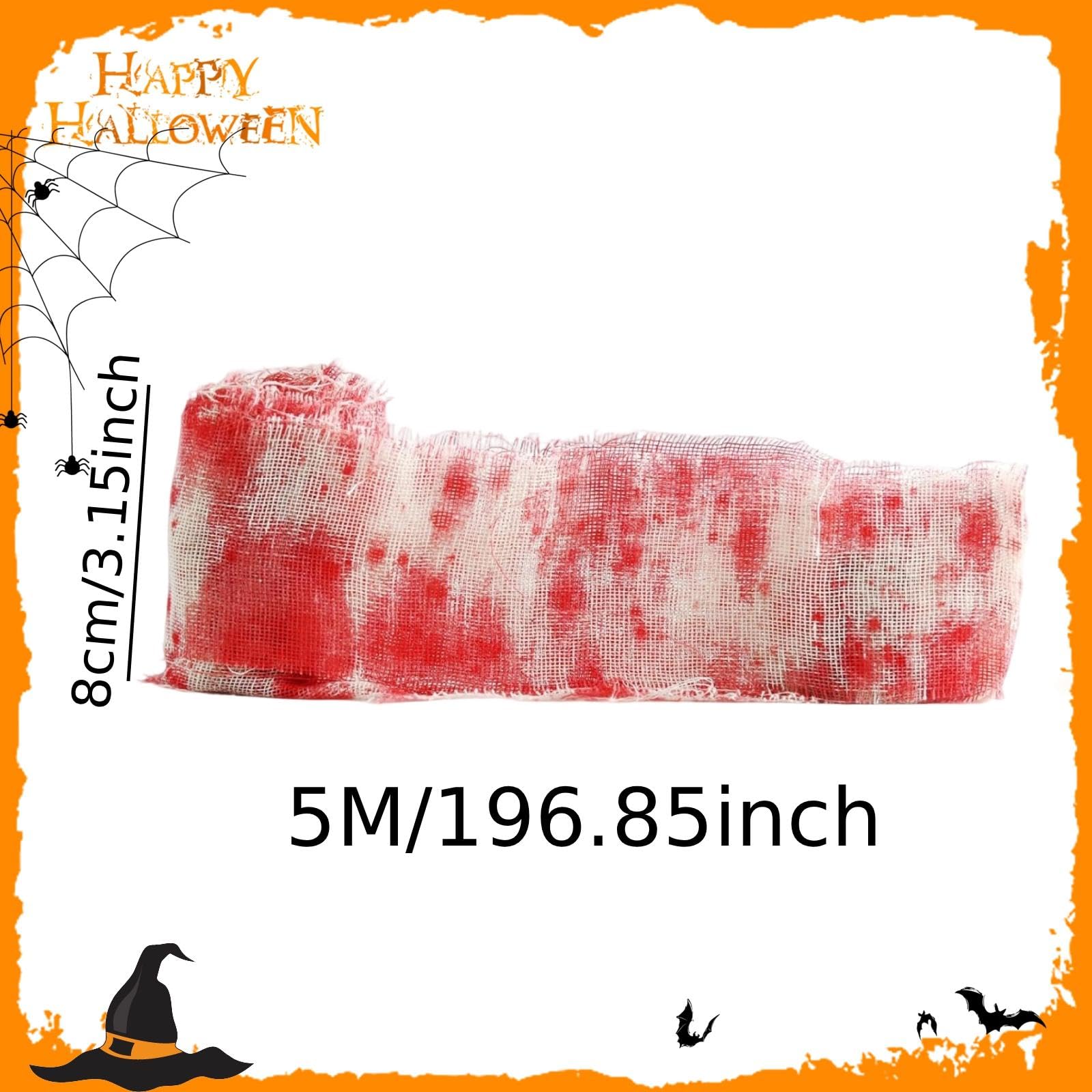 6X Décoration Effrayante en Tissu pour Halloween, Déguisement de Momie et Terrifiante, Maquillage de Momie.