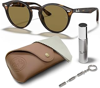 Ray-Ban RB2180 Round Shaped Sunglasses for Men & Women with Official RAYBAN Eyewear Kit