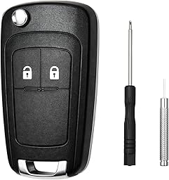 2 Boutons Coque de clé Compatible pour Opel Astra J Adam Insignia Mokka Zafira Meriva B Chevrolet Orlando Aveo Matiz Cruze Spark Trax Corsa Karl, Étuis pour clés de Voiture à Deux Boutons