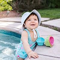 Vista 3 de green sprouts Sombrero de pescador transpirable para bebé niña Blanco