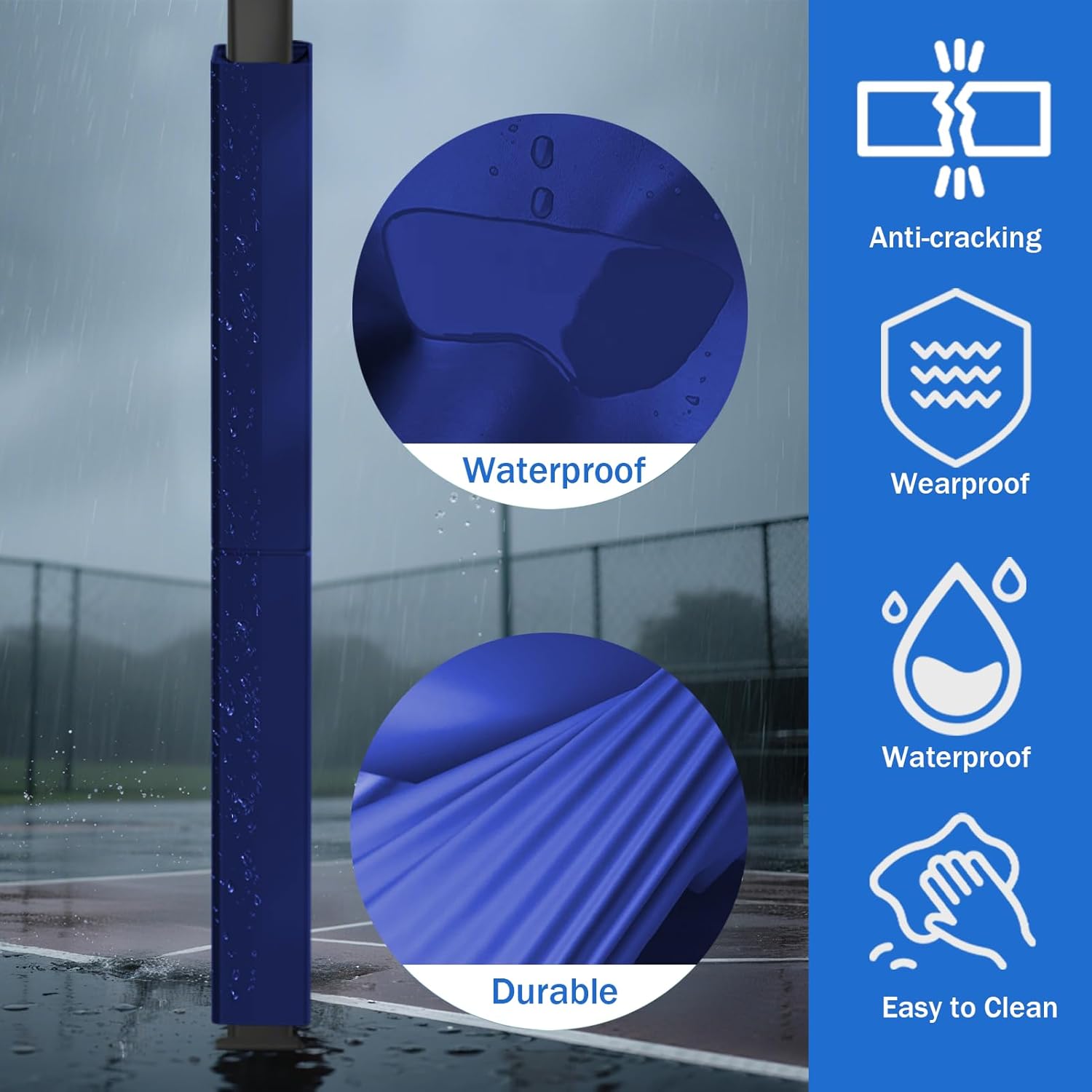 4In 5In 6In Wide Basketball Pole Padding Square, Tall 6Ft Basement Pole Cushion Support Pad for Goalrilla Pole, for Protect Kids/PlayerAll Weather