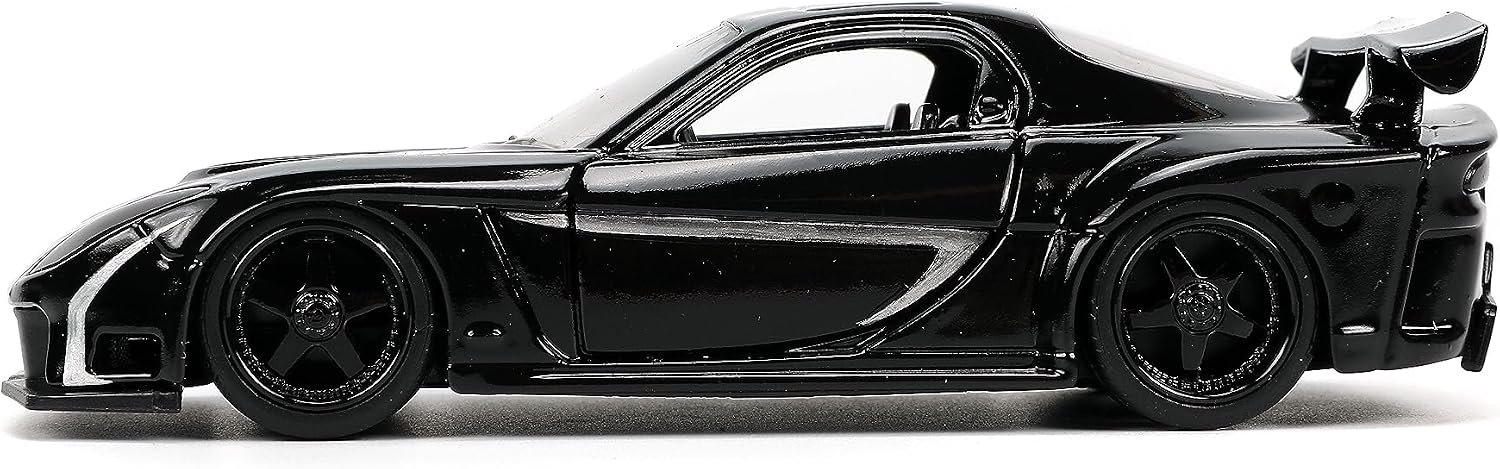 Jada Marvel 1:32 Black Panther 1995 Mazda RX7 Widebody Die-Cast Car & 1.65” Black Panther Figure, Toys for Kids and Adults