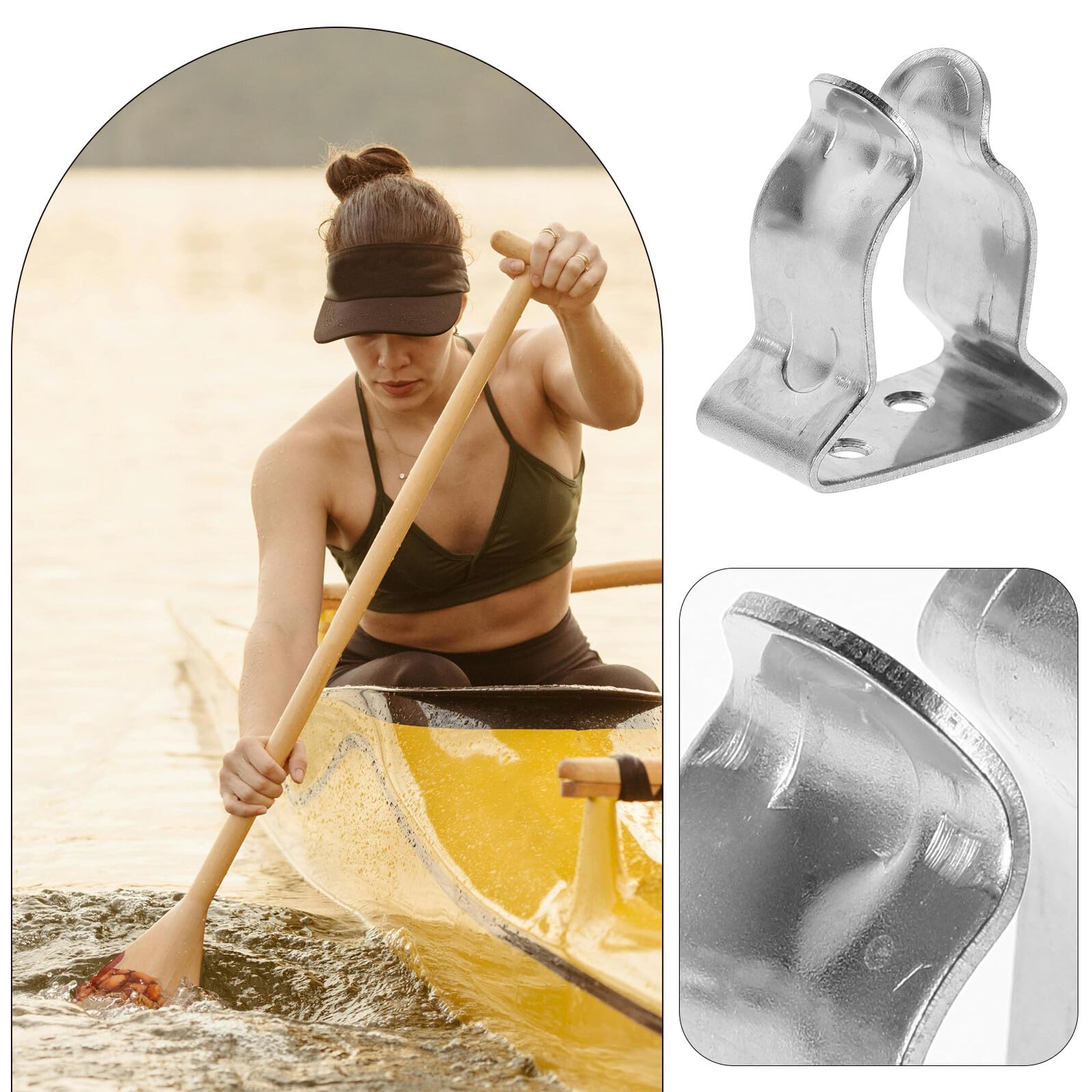 Alasum Pinces à Ressort Argentées en Acier Inoxydable Lot de 4 Support Résistant aux Dommages pour Paddle et Aviron pour Yacht et Voyage en Mer