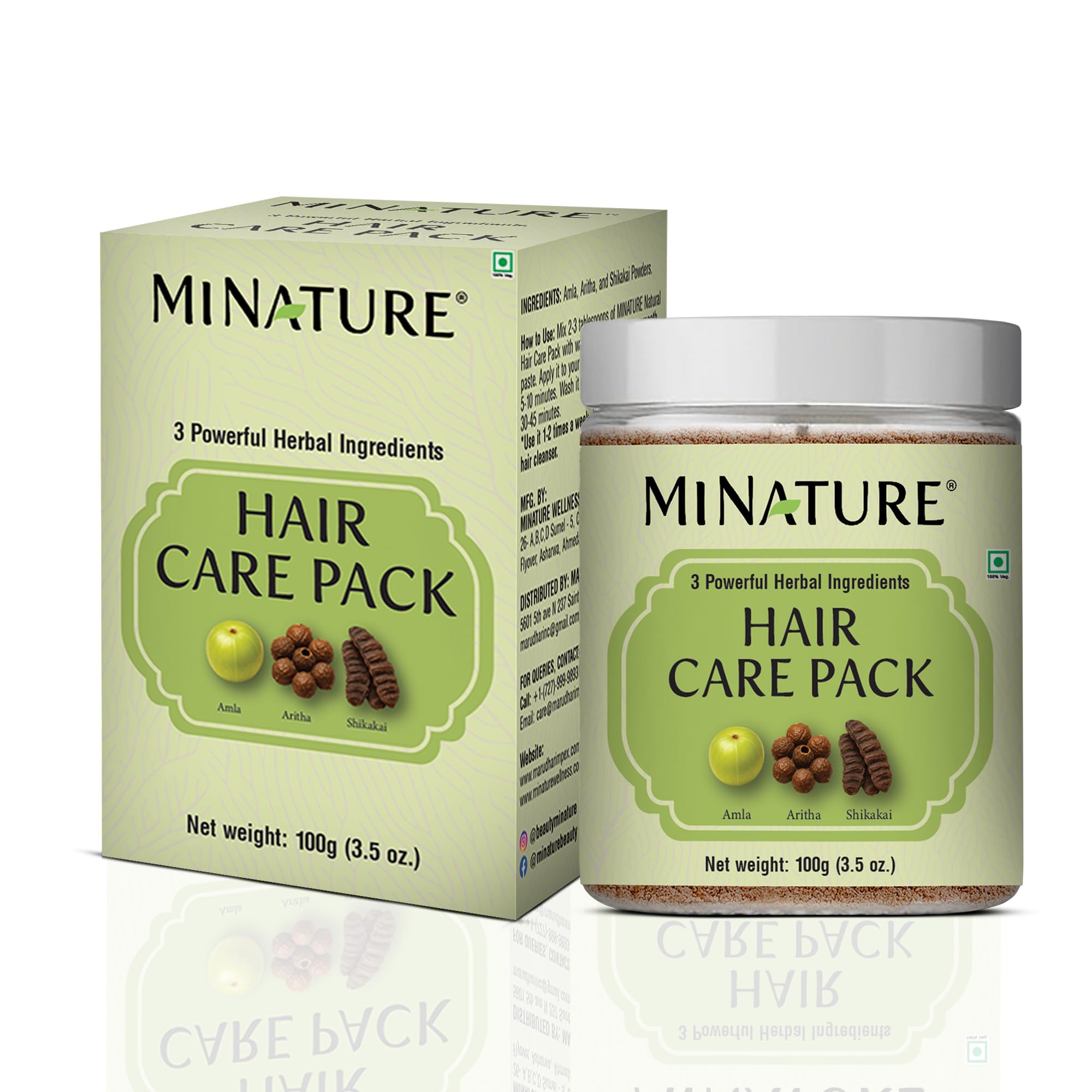 Mi Nature Hair Care Pack | 100g | Amla, Aritha & Shikakai Powder | Pure & Natural Herbal Blend for Scalp and Hair Routine-image-40