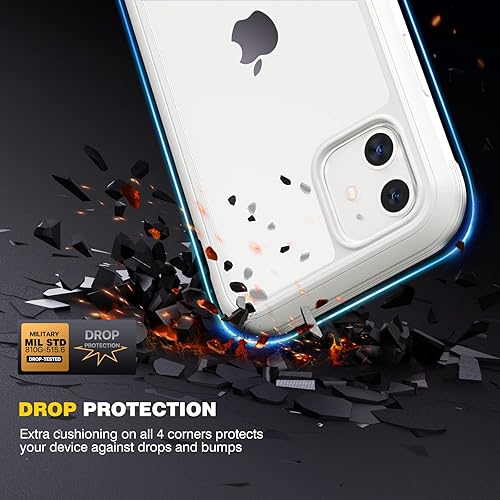 Miniatura 1127 de Diaclara - Funda diseñada para iPhone 14 Pro Max, resistente, de cuerpo completo, con protector de pantalla sensible al tacto y antiarañazos + Blanco