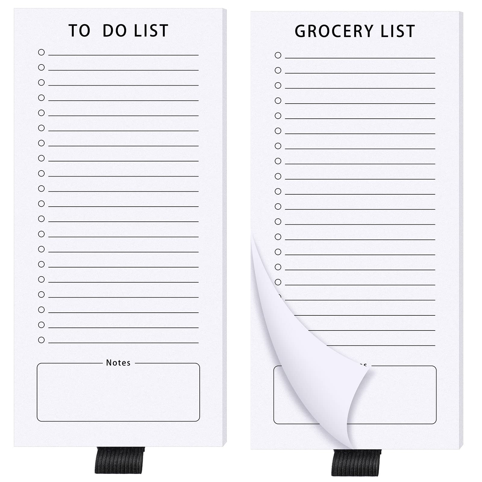 Sinmoe 2 Pcs Magnetic Notepad for Refrigerator Grocery List Magnet Notepad Fun Memo Note Pad Fridge To Do List with Pen Holder for Shopping Grocery