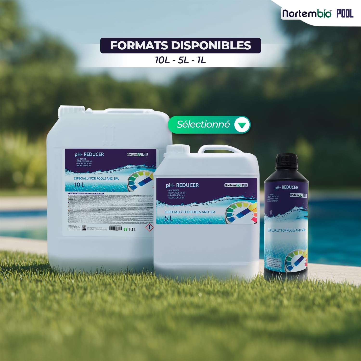 NortemBio pH- Minus 5 L Réducteur Organique pH pour Piscine et Spa Correcteur pH