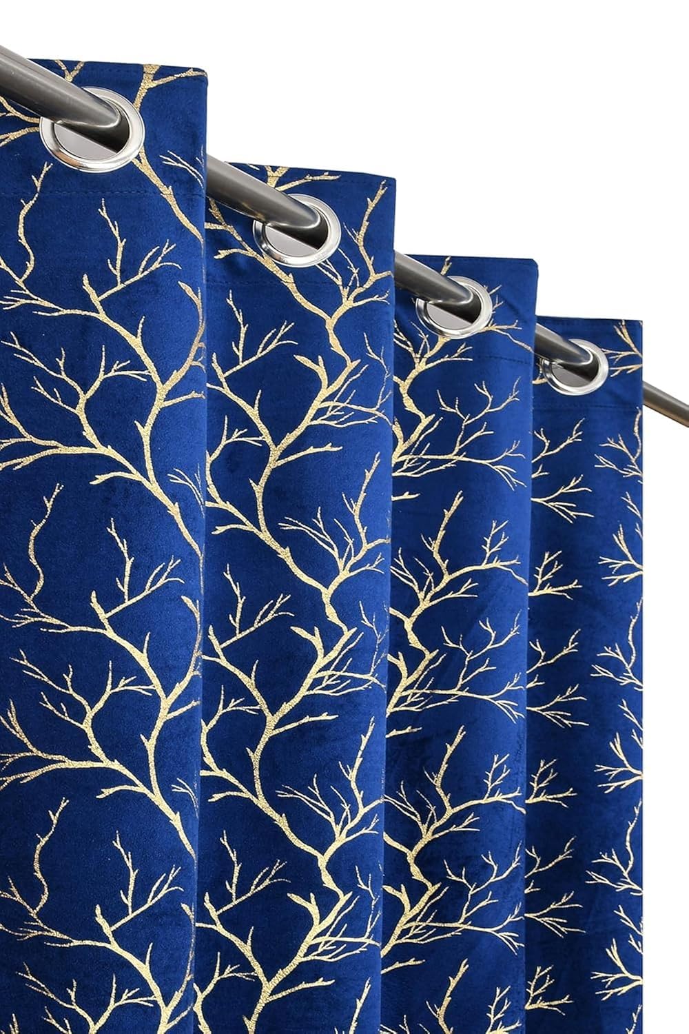 Blexos Curtains 9 Feet Long for Living Room – Long Door & Window Curtain Set 1 Pcs Panel, Velvet Blackout & Stylish Parda for Home Décor & Office Blue Colour 9 feet -1 pcs