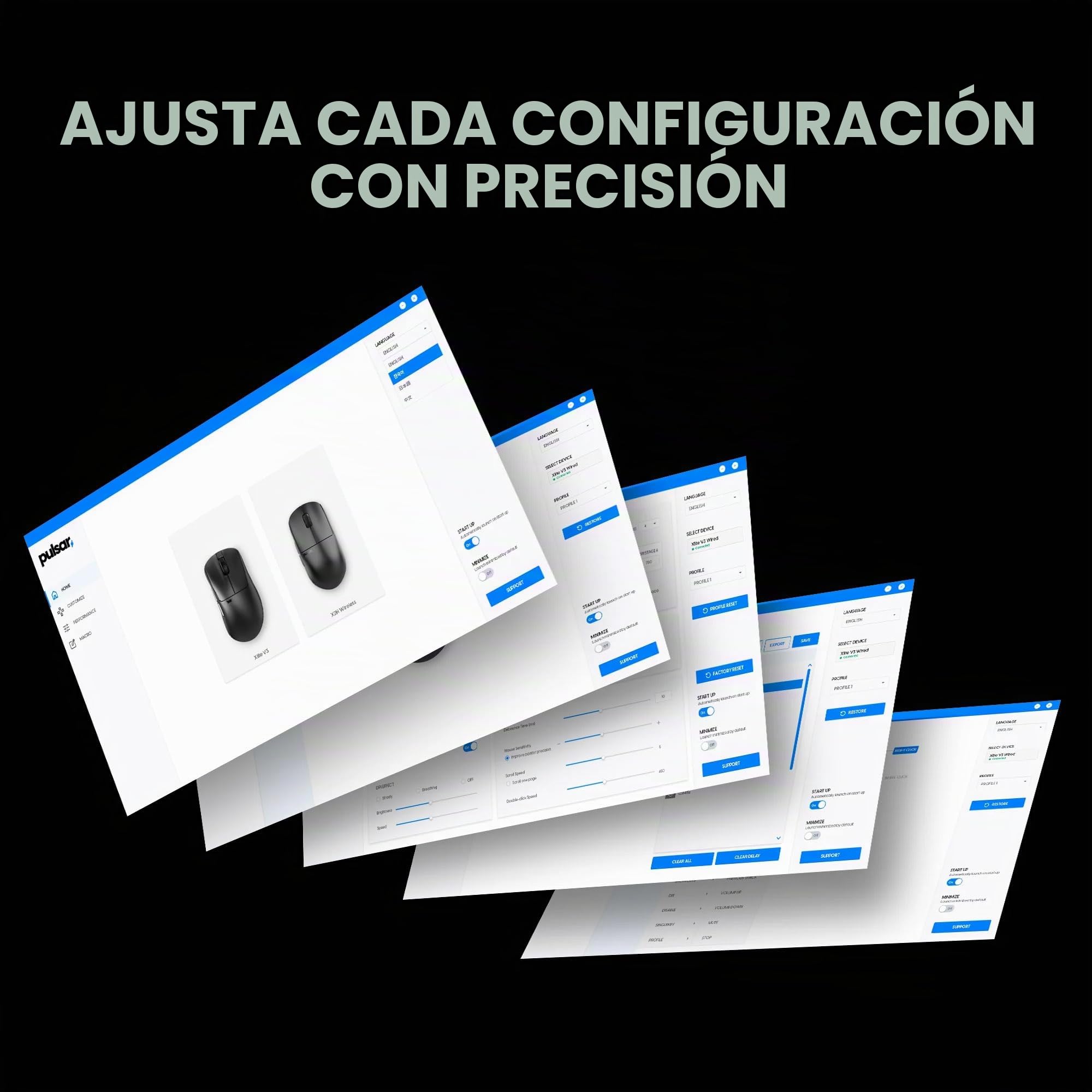 Pulsar Gaming Gears Xlite v4 - Ratón inalámbrico para juegos, ultraligero, 2.04 oz (58 g), ergonómico, interruptor óptico, 32000 DPI, 750 IPS, sensor XS-1, compatible con 8K (grande, negro) (renovado)