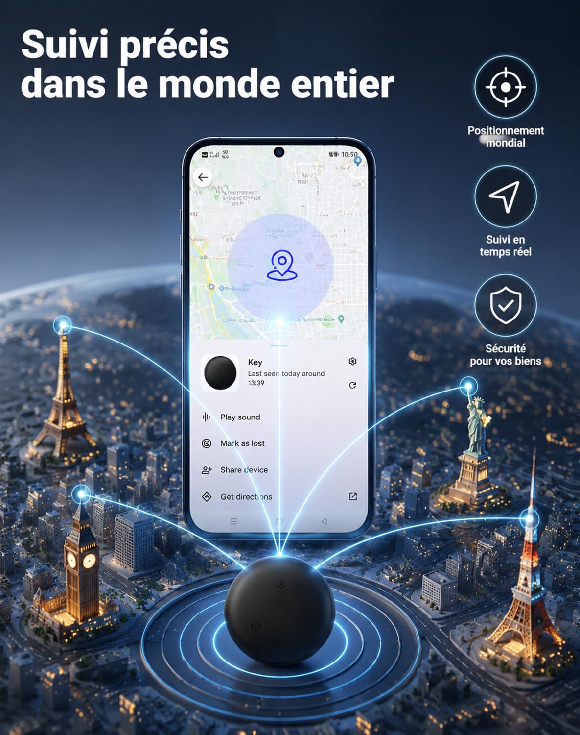 Vitivie Traceur GPS, Conception Compacte, Localisation Mondiale en Temps Réel