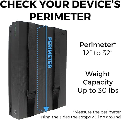 Miniatura 2 de HumanCentric Soporte de pared universal (negro), soporte ajustable para cajas de cable, consolas de juegos, reproductores de DVD, enrutadores,