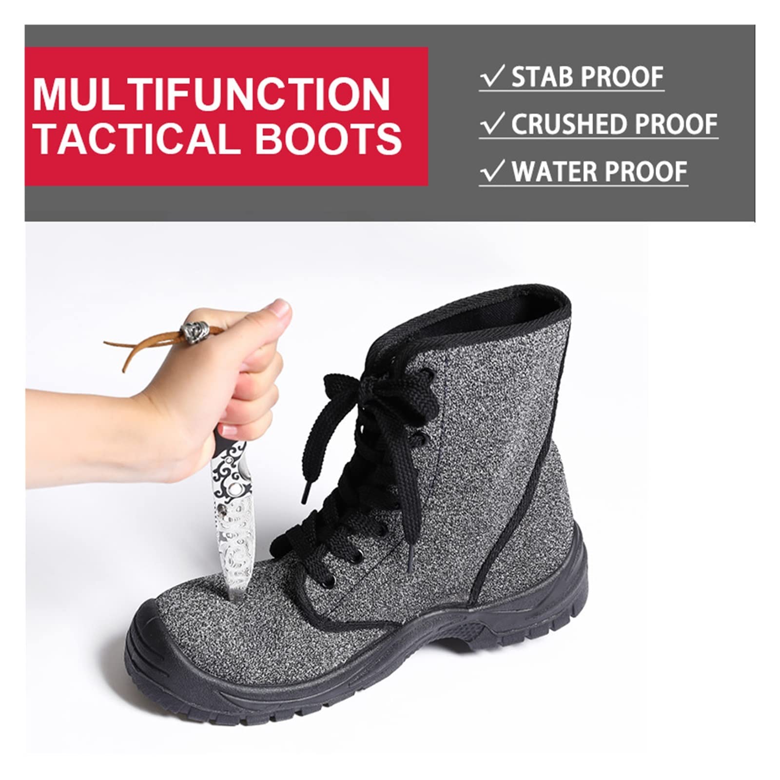 Buty robocze ochronne Buty męskie Outdoor Wodoodporne antykolizyjne Anti-stab Wysokiej jakości wojskowe buty taktyczne(39)